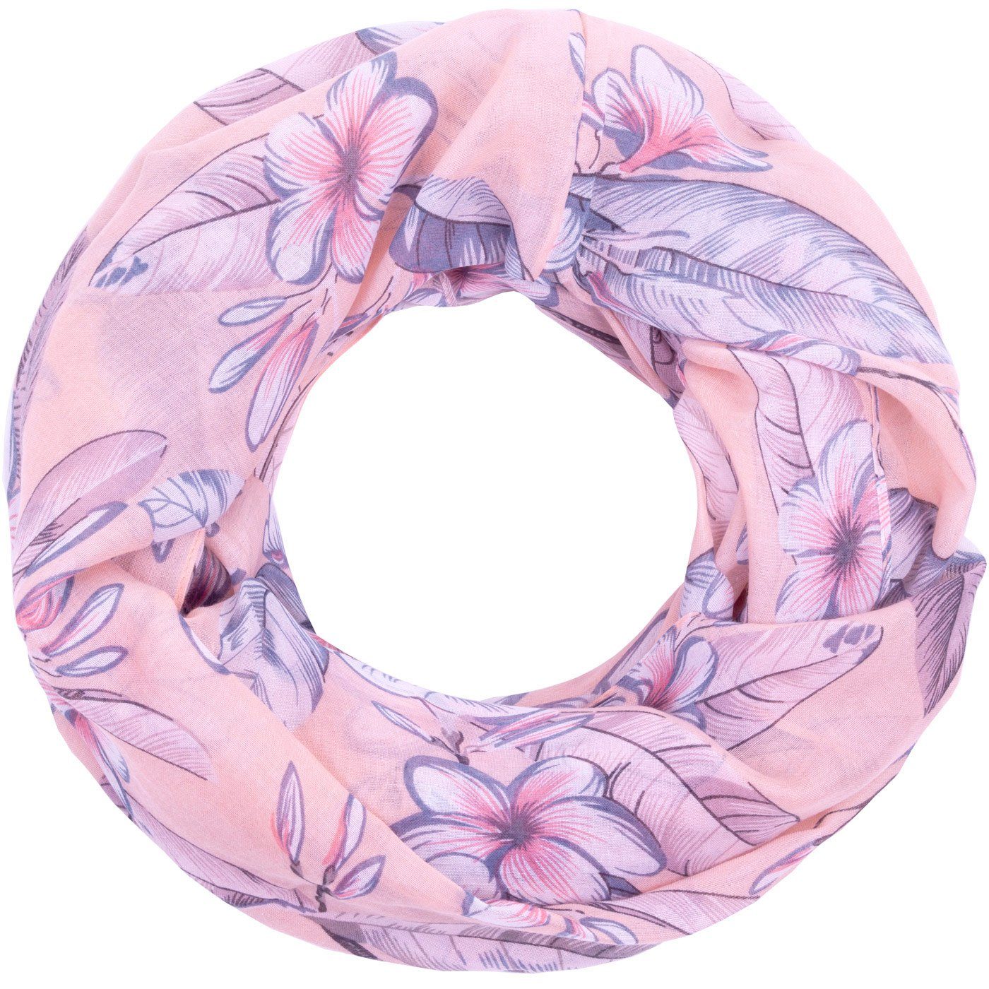 Faera Loop, Damen Schal mit tropischen Blüten weich und leicht Loop Rundsch günstig online kaufen