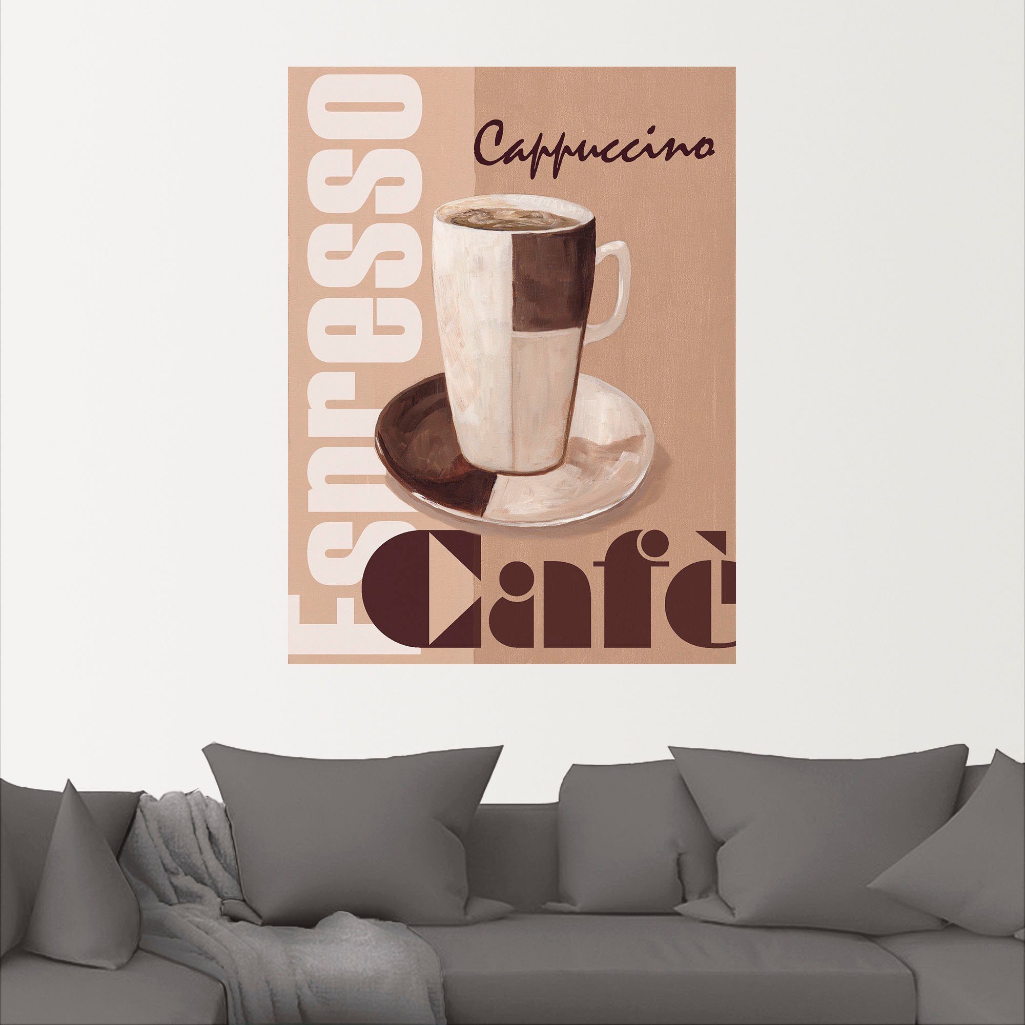 Artland Wandbild - Leinwandbild, als Cappuccino Poster (1 in Kaffee, Größen St), Wandaufkleber Alubild, oder Getränke versch.