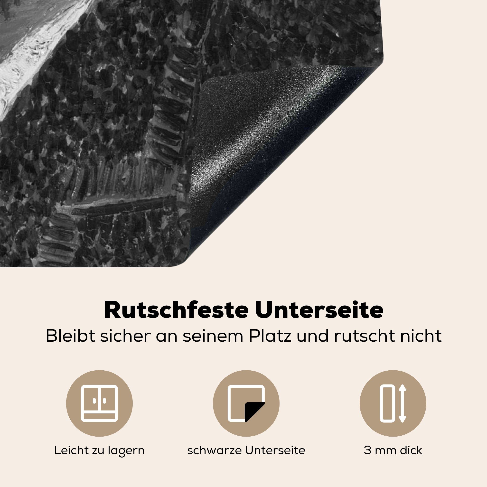 78x78 cm, für Ceranfeldabdeckung, Schwarz (1 Weiß, Vinyl, von Selbstbildnis Gogh - Vincent tlg), - Arbeitsplatte van MuchoWow Herdblende-/Abdeckplatte küche