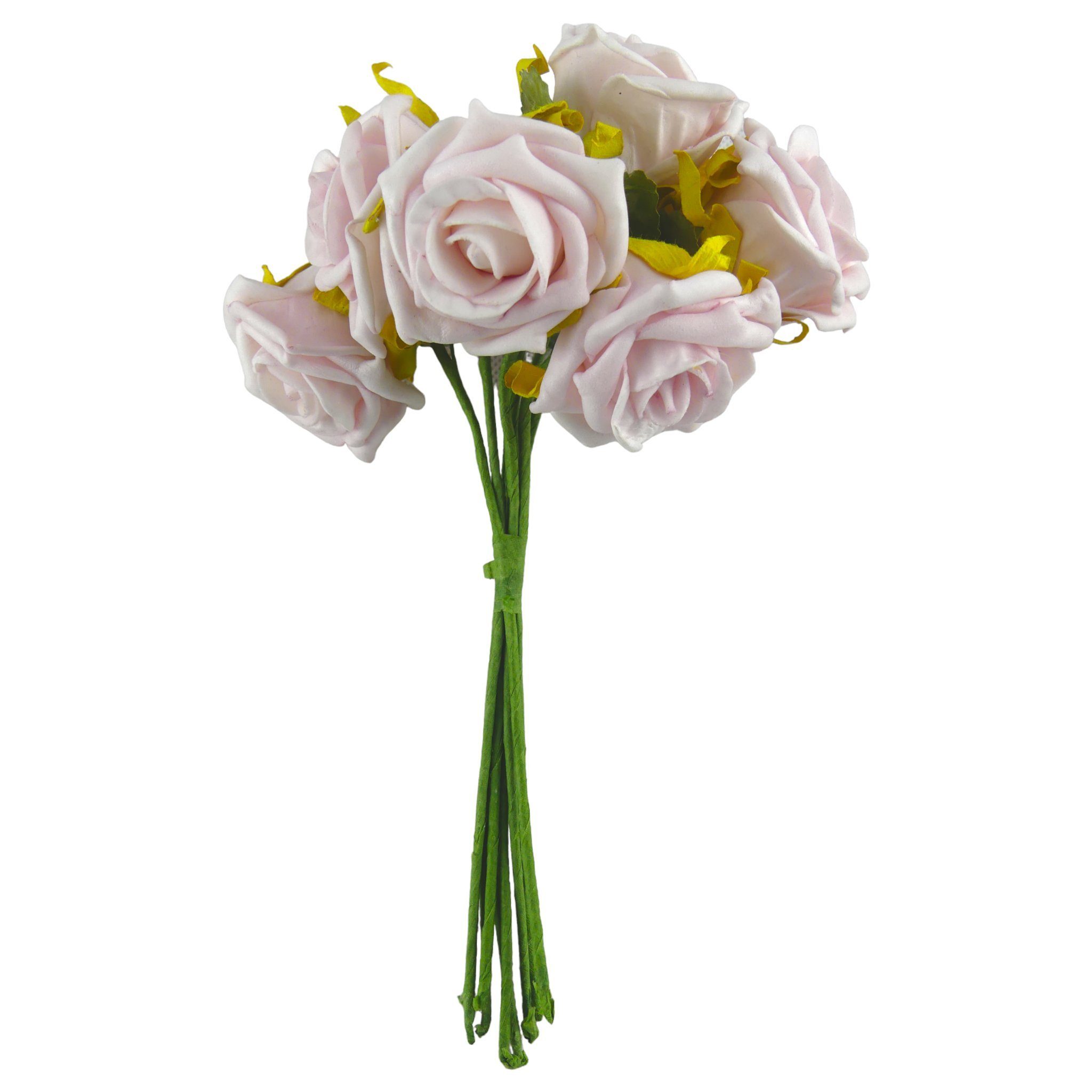 Kunstblume Moos Schaumrossen Rosen Foam am Stiel 4cm, 8 St., Florissima