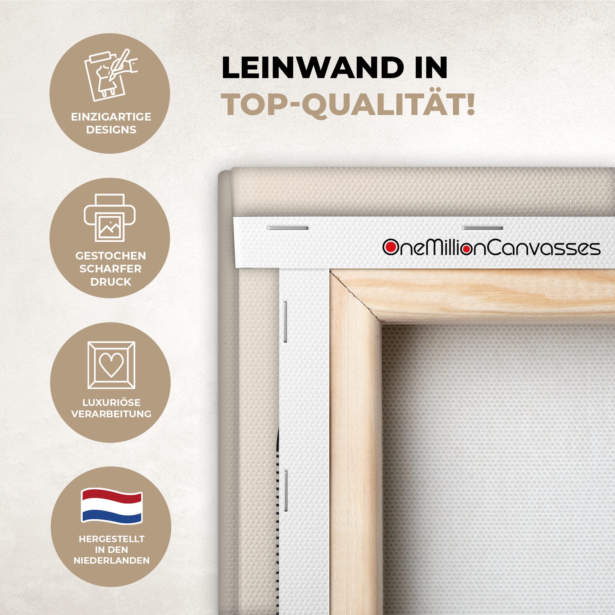 OneMillionCanvasses® Leinwandbild Bauhaus - Vintage - Modern - Schwarz - Kunst, Fotodruck (1 St), Leinwand Canvas Wandbild, Wanddekoration 20x30 cm