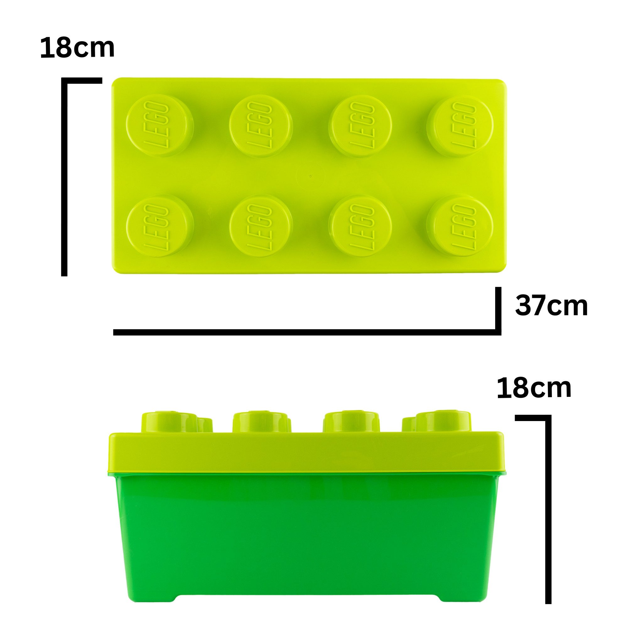 LEGO® LEGO® Aufbewahrungsbox Grün Mittelgroß mit Deckel Stapelbar - Menge 1x Spielbausteine, (Bausteine, 1 St., Kreativ-Set), Made in Europe