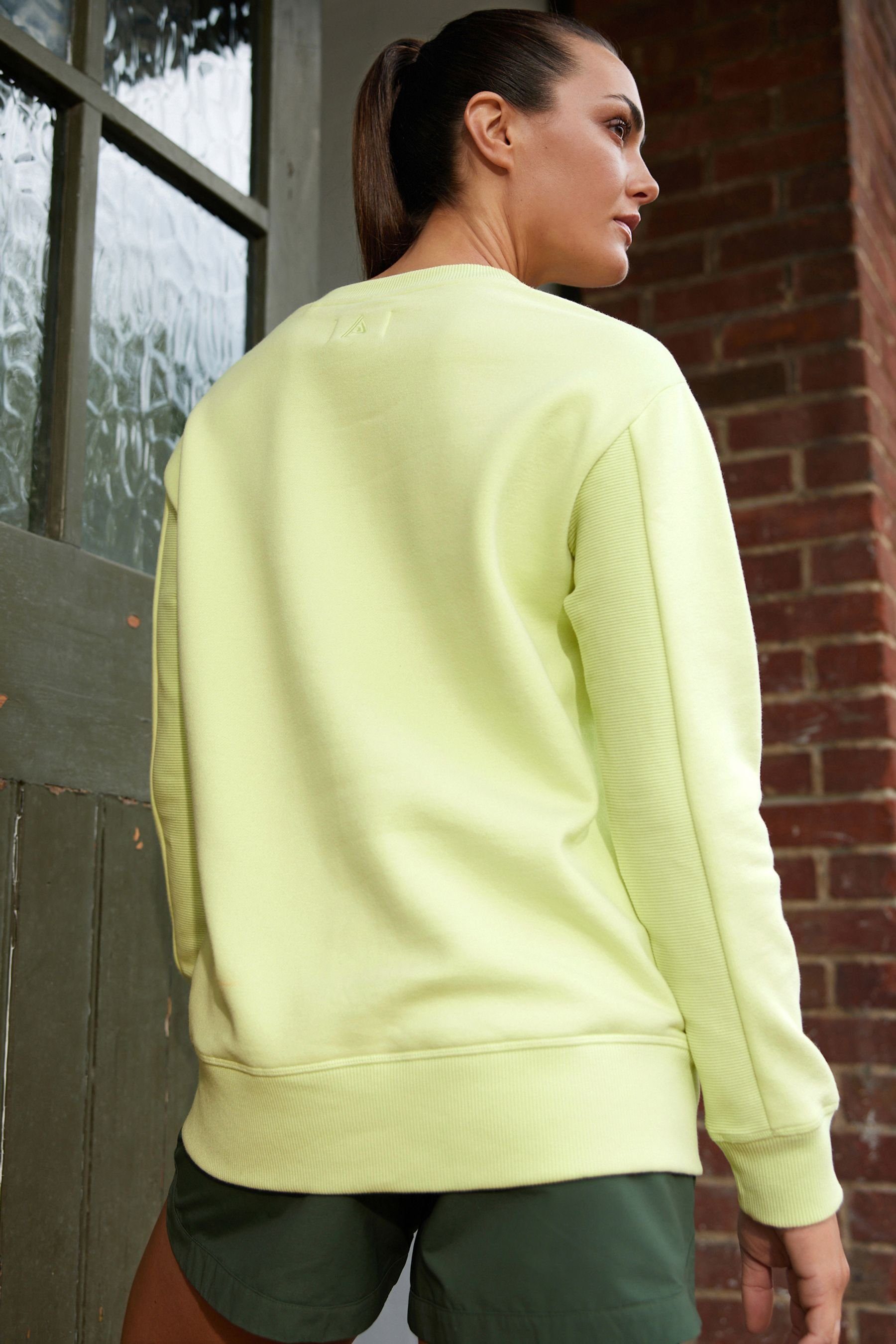 Active Rundhals-Sweatshirt langes Next Sports Green (1-tlg) Lime Longsweatshirt Next