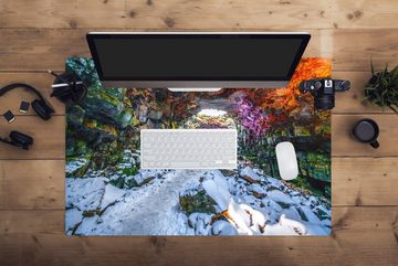 MuchoWow Gaming Mauspad Farbenfrohe Lavahöhle in Island (1-St), Büro für Tastatur und Maus, Mousepad Gaming, 90x60 cm, XXL, Großes