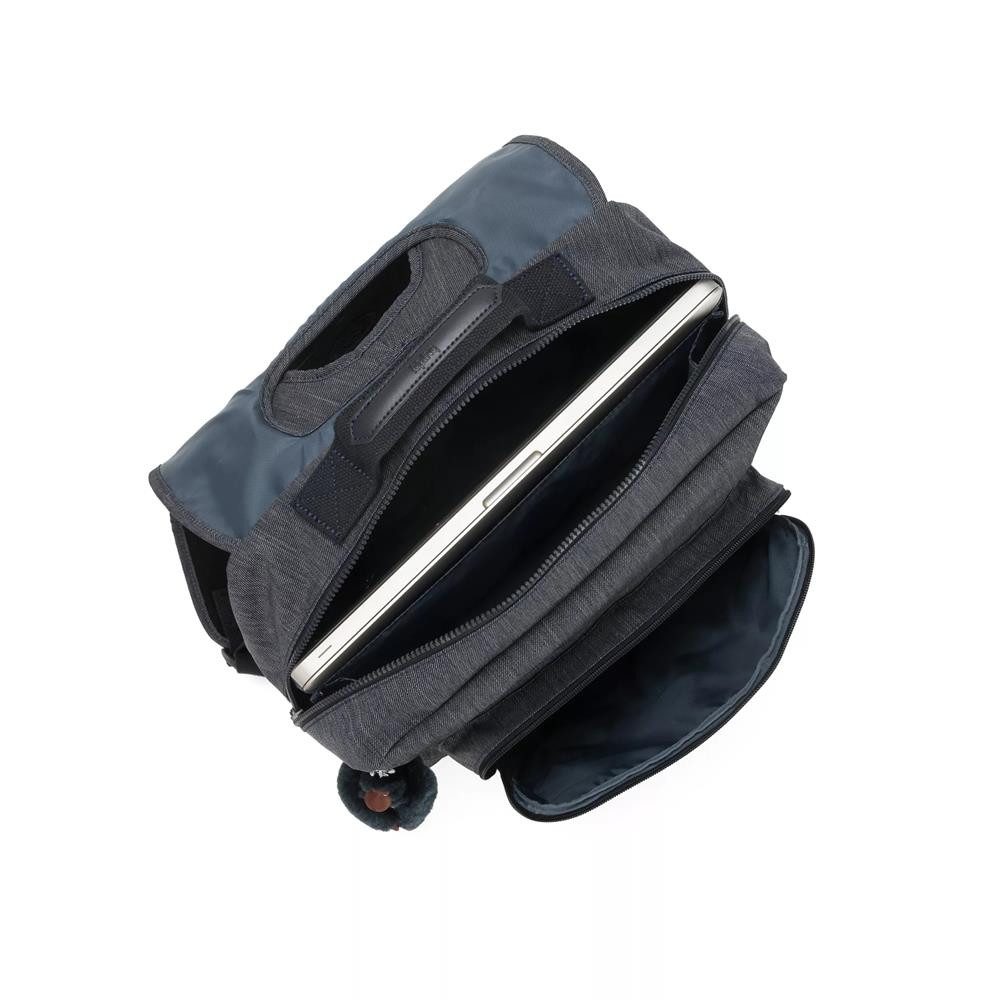 KIPLING Schulrucksack INIKO, mittelgroße Schultasche, Marine Navy (blau), Schulrucksack
