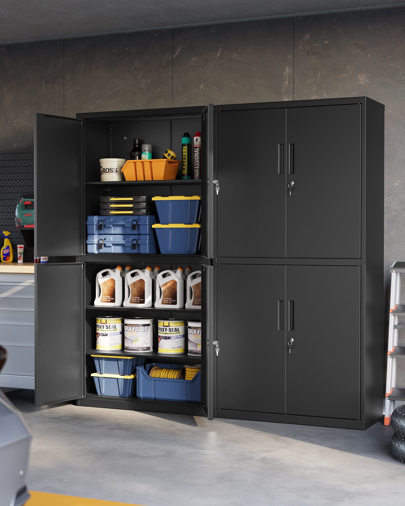 SONGMICS Aktenschrank Mehrzweckschrank, Stahl-Aufbewahrungsschrank, 5 Ebene günstig online kaufen