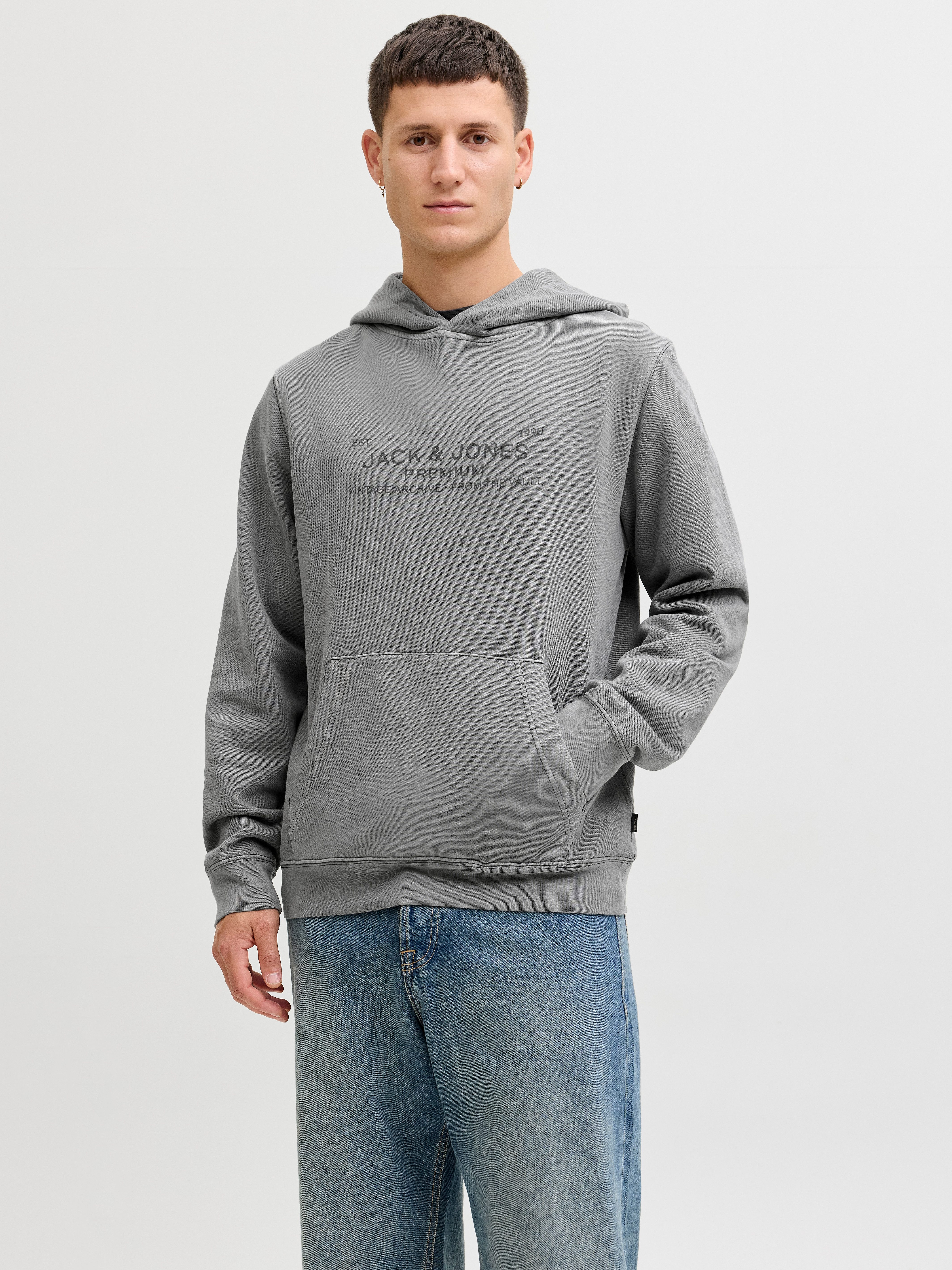 Jack & Jones Kapuzensweatshirt JPRBLUAIDEN HOOD SWEAT Baumwolle, regular fit