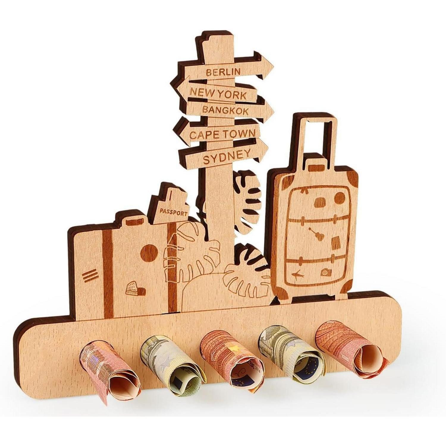 LuxusKollektion Geschenkbox Geldgeschenk Reise Holz Verpackung Reisegutschein Geburtstag Koffer