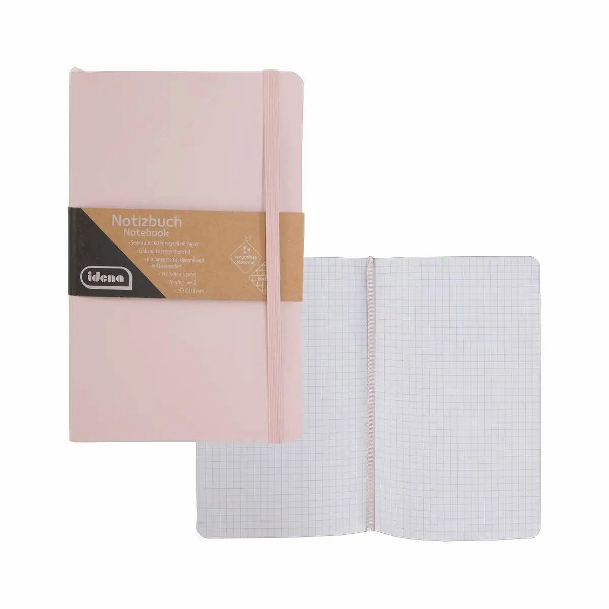 Idena Schulheft Idena Eco Notizbuch Rosa - Zukunftsweisendes Premium Schreibbuch A5