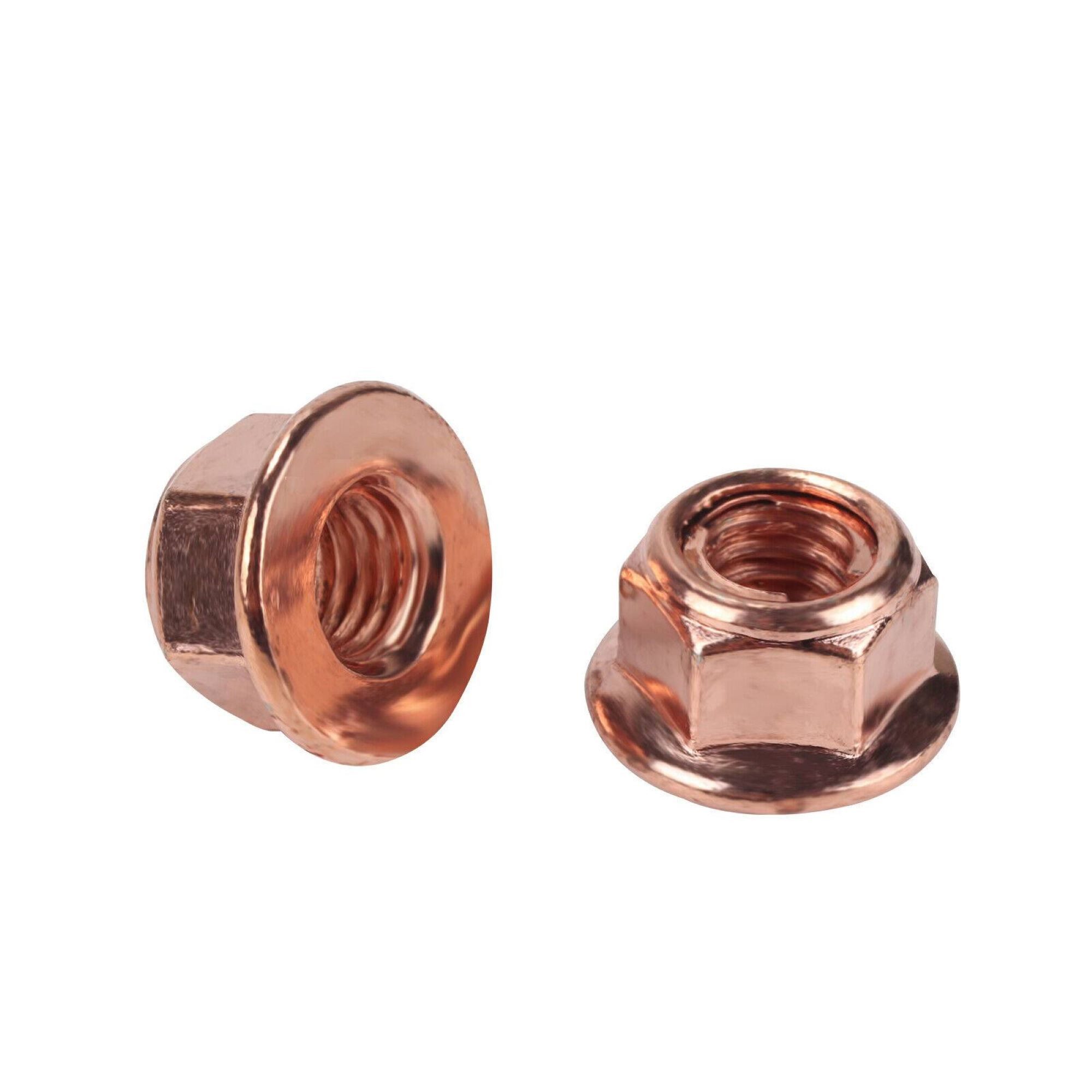 MC Star Schraube 50 Stück Auspuff Mutter M8 SW 13 Kupfermutter Krümmermutter Turbolader, (50 St)