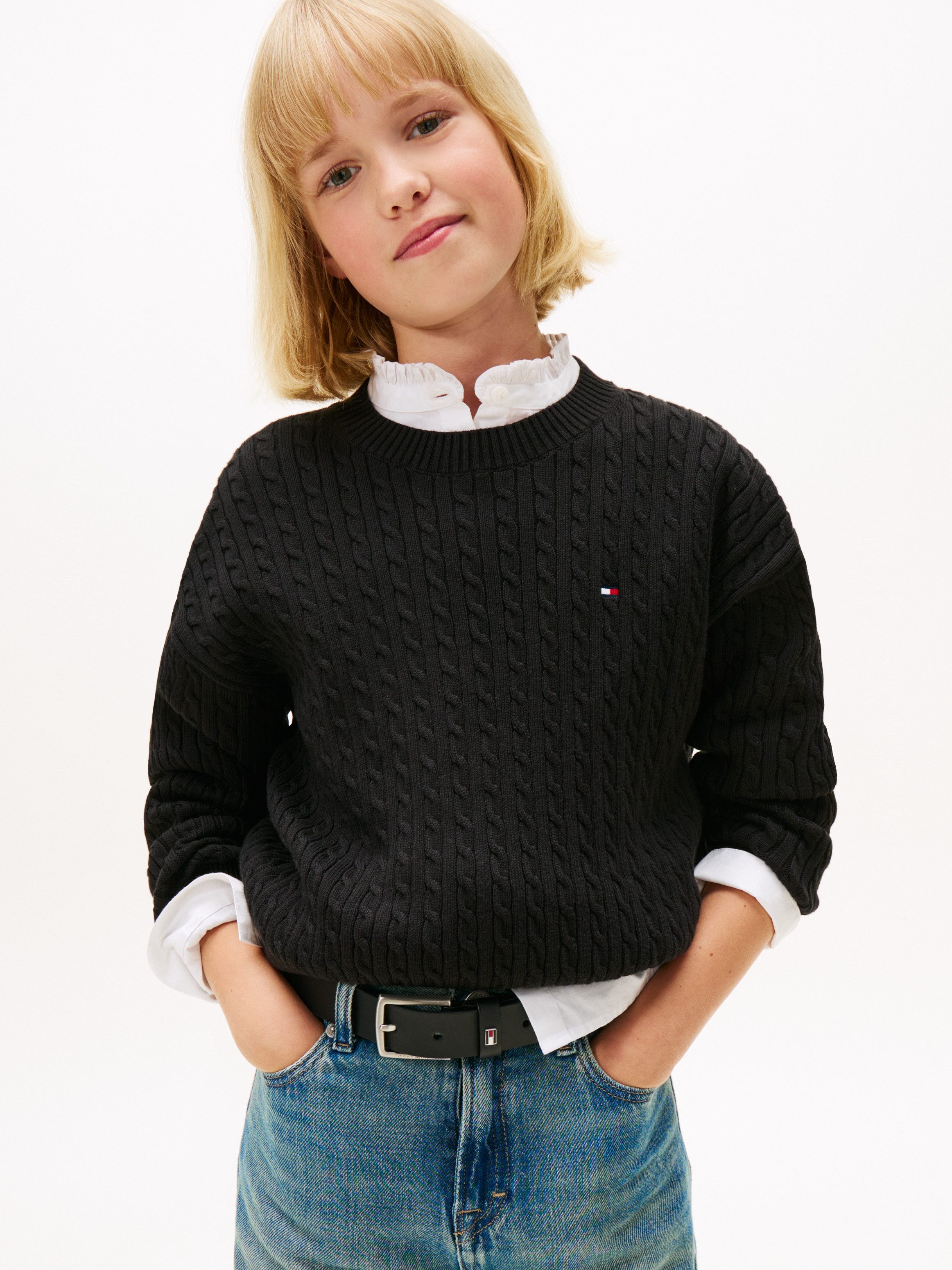 Tommy Hilfiger Strickpullover CABLE SWEATER Kinder bis 16 Jahre