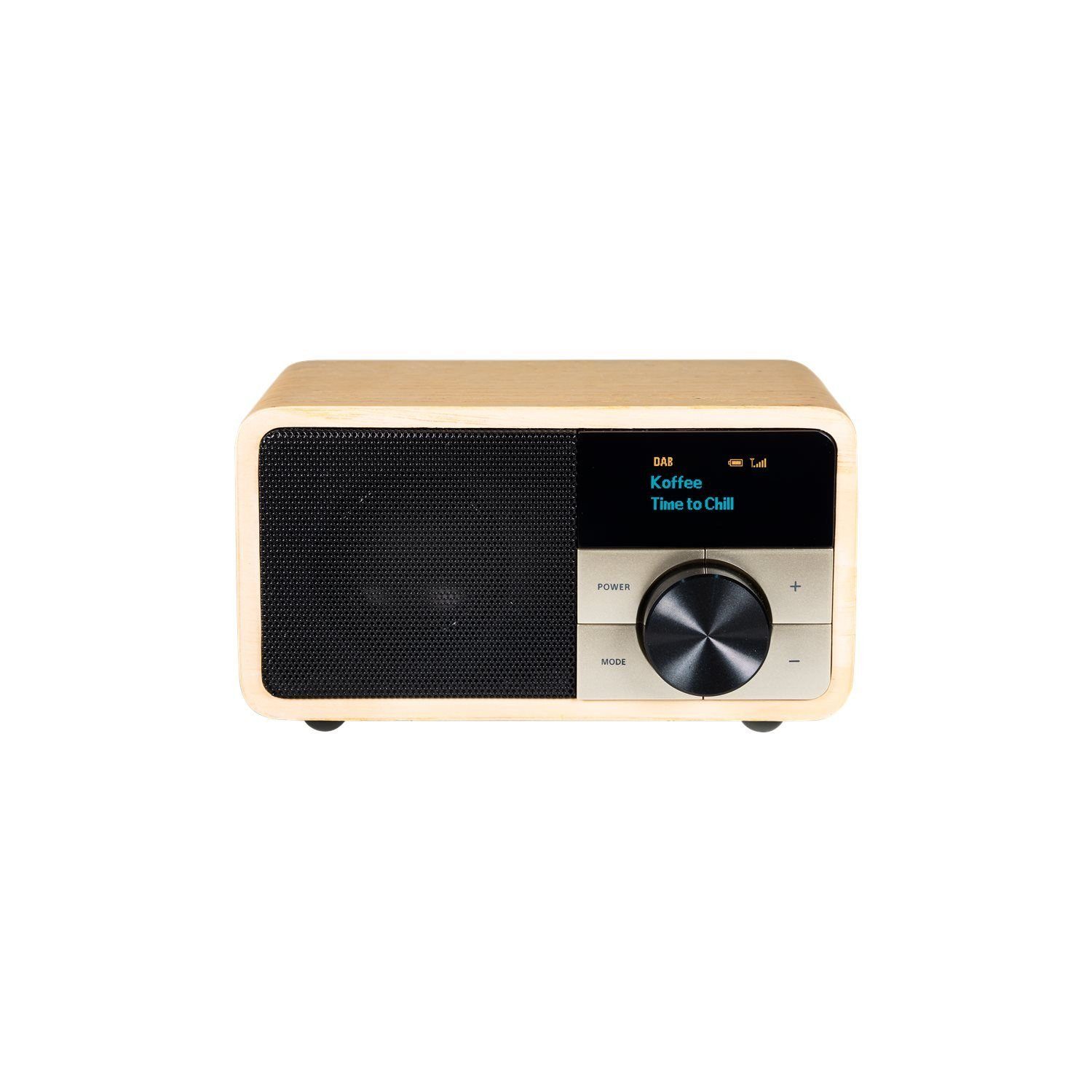Kathrein DAB+ 1 mini DAB+ Radio, UKW, Bluetooth, Akku, kompakt Digitalradio (DAB) (DAB) Holz/Weiß