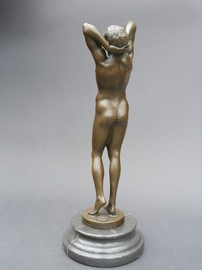 AFG Dekoobjekt Bronze Figur erotischer Männerakt auf Marmorsockel