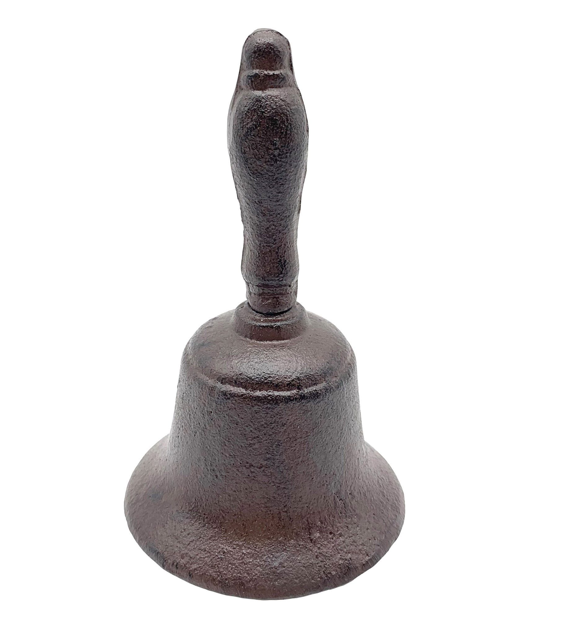 B&S Dekoobjekt Handglocke antik Rost aus massiven Gusseisen 14 cm