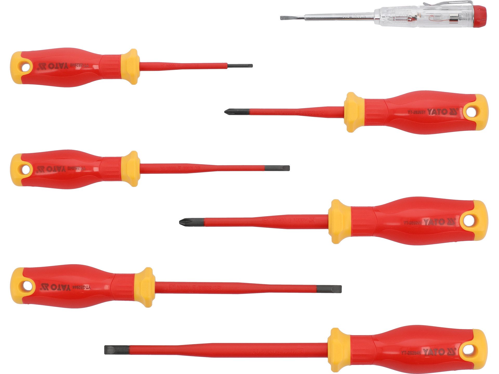 Yato Bit-Schraubendreher Isoliertes Extra-Slim-Schraubendreher-Set 7-tlg., (Isoliertes Extra-Slim-Schraubendreher-Set 7-tlg., Isoliertes Extra-Slim-Schraubendreher-Set 7-tlg)