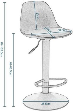 EUGAD Barhocker (2 St), Gepolsterter Drehhocker mit Luftheber-Design, Kunstleder