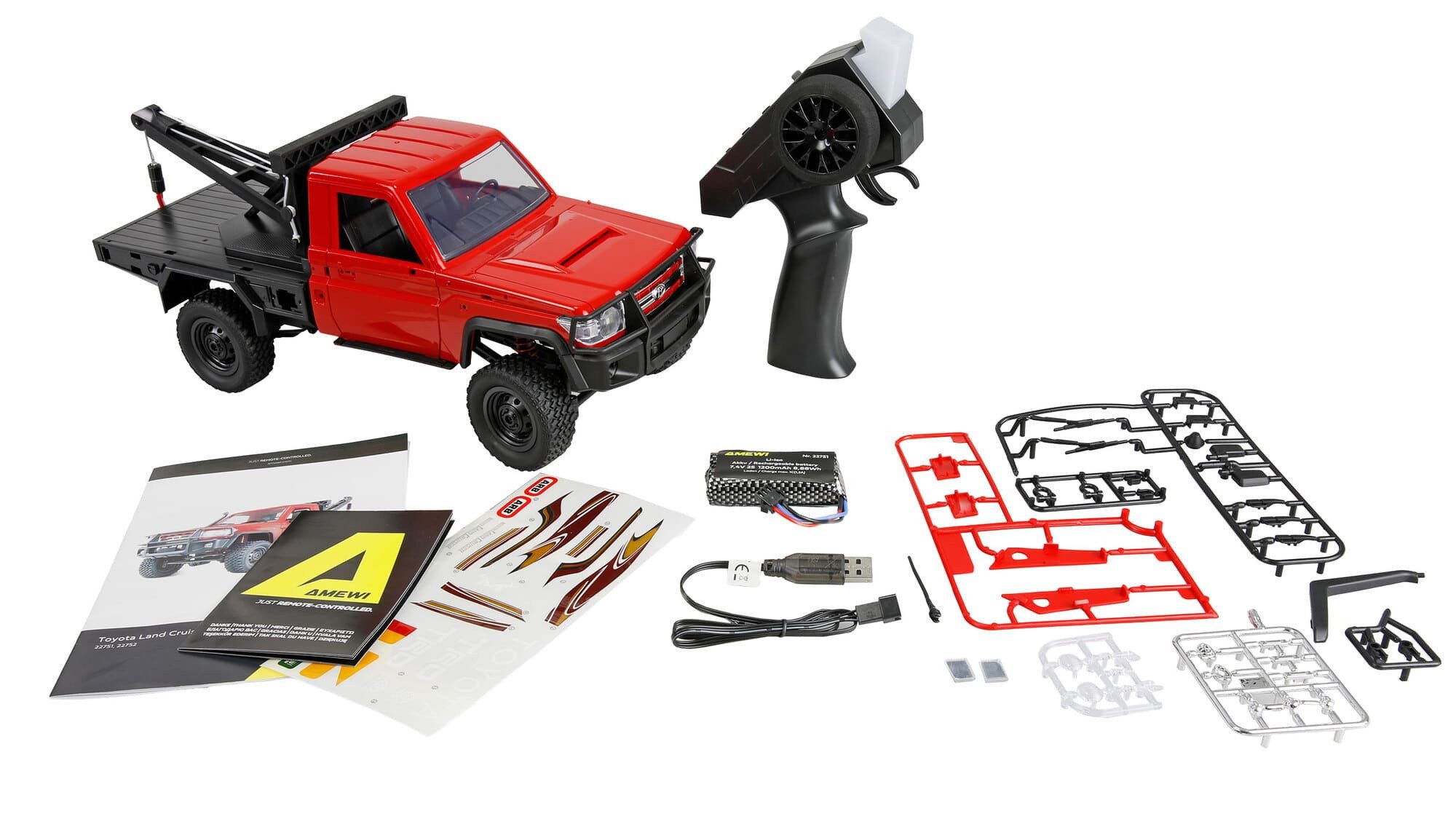 Amewi RC-Buggy Amewi Toyota Land Cruiser Crawler Abschleppwagen 4WD 1:12 RTR rot – Bild 2 von 5