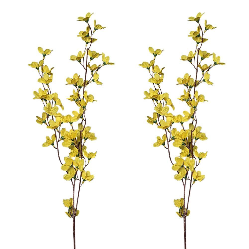 Kunstblume Künstlicher Forsythienzweig Kunststoff 2er Set Gelb 83 cm Forsythien, matches21 HOME & HOBBY, Höhe 83 cm