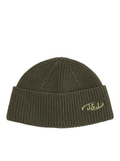 Jack & Jones Strickmütze Kurz Gerippte Mütze Winter Beanie Kopfbedeckung Recycelt JACAIR (casual) 4671 in Dunkelgrün