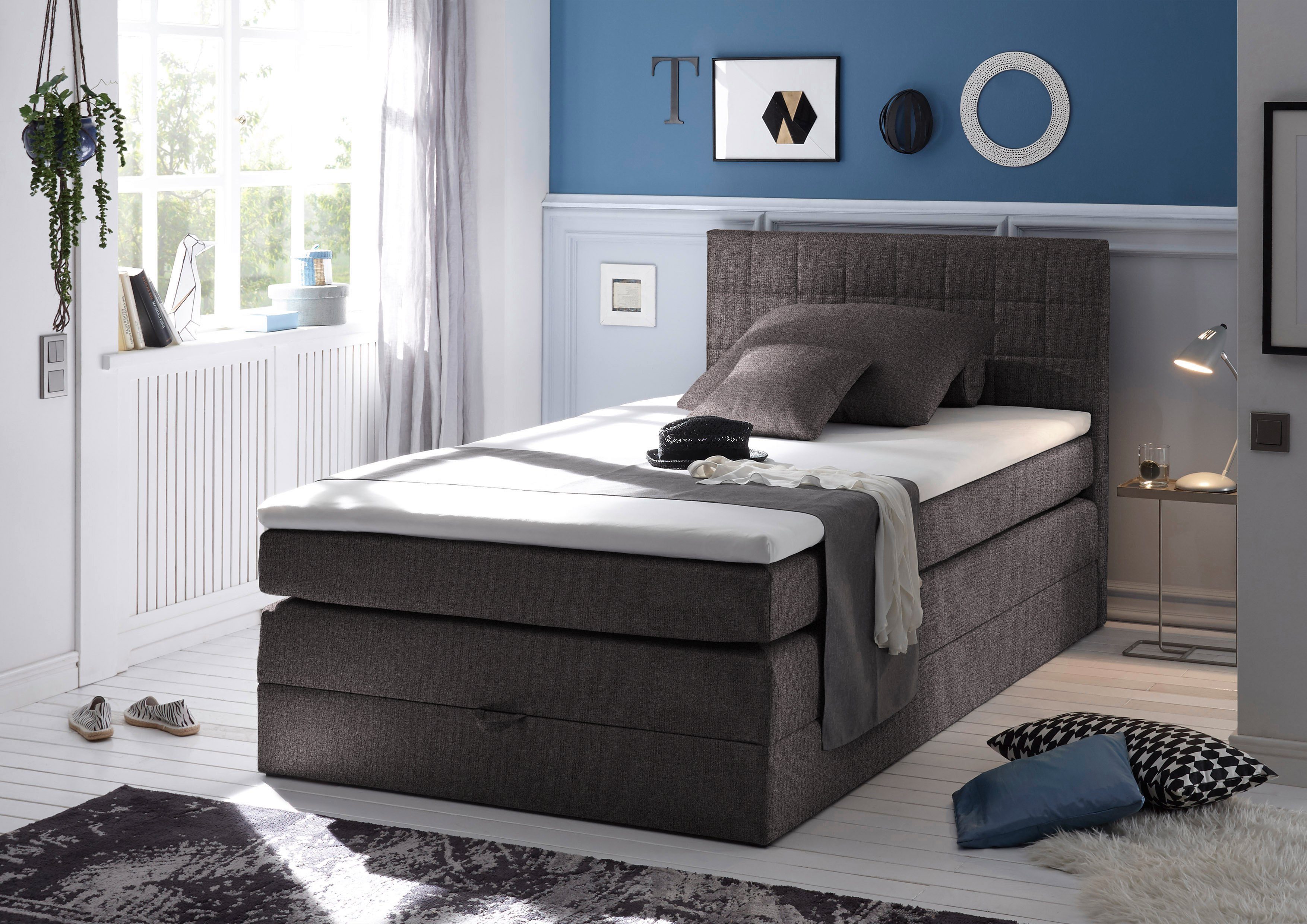 ED EXCITING DESIGN Boxspringbett "Hawaii", inkl. einem Bettkasten und Toppe günstig online kaufen