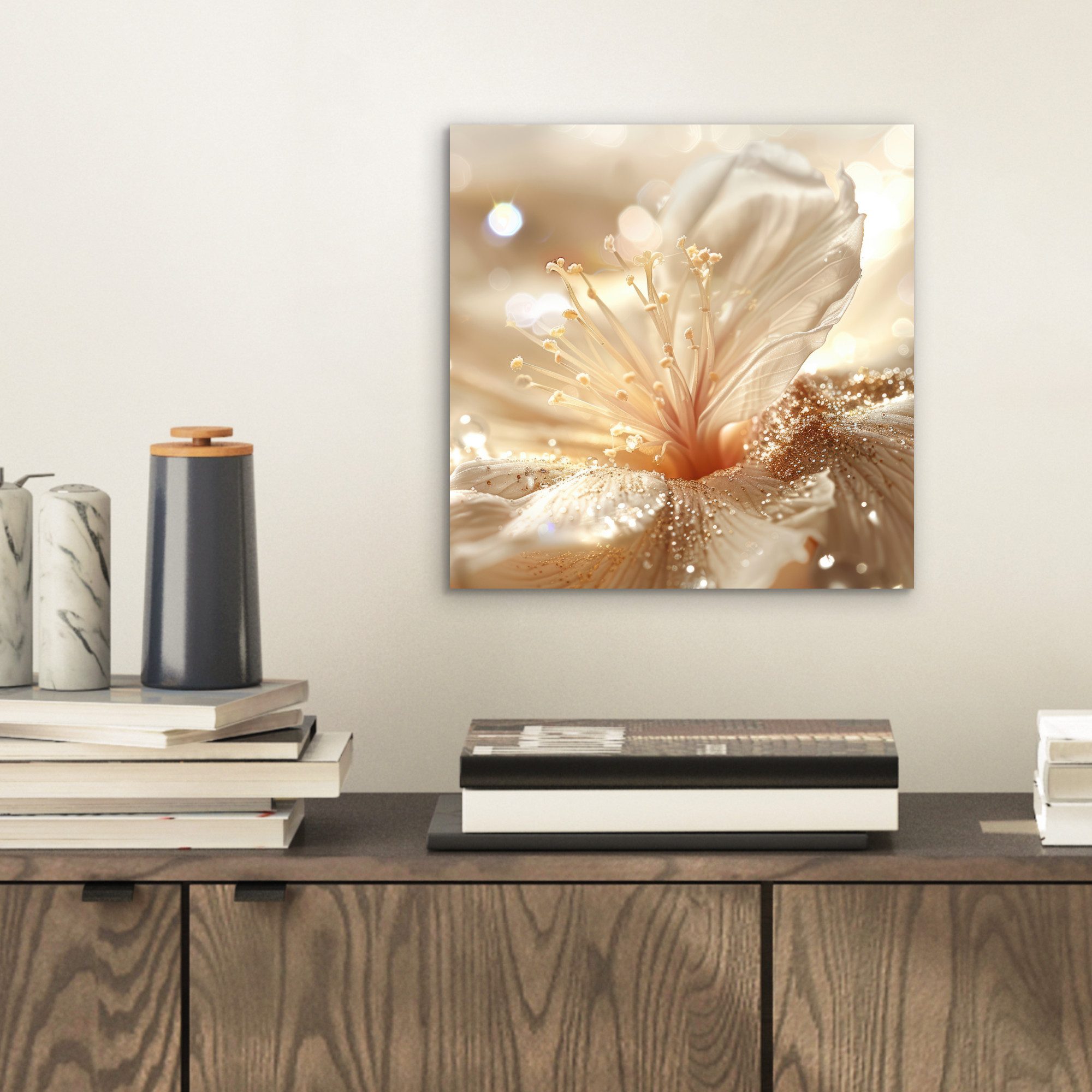 MuchoWow Metallbild Blume - Weiß - günstig online kaufen
