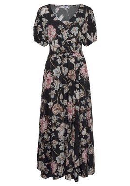 LASCANA Maxikleid mit Blumendruck und leichten Puffärmeln, Sommerkleid, casual-elegant