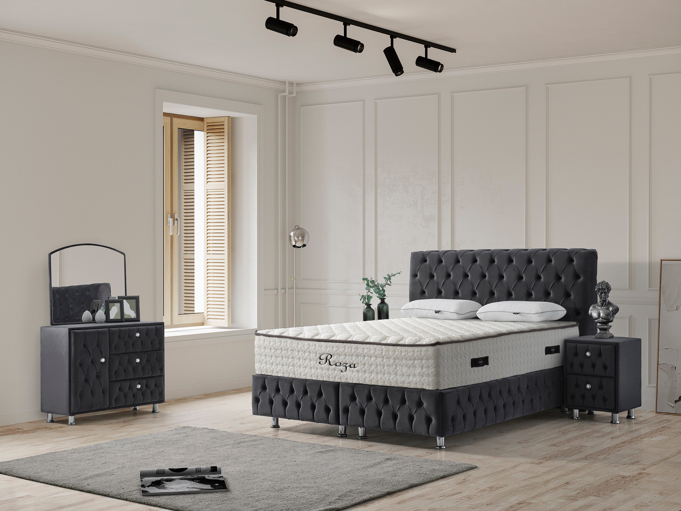 Sitheim-Europe Boxspringbett Design Saphira Bett Ohne Matratze, Top Qualität