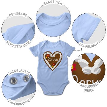 Shirtracer Shirtbody Lebkuchenherz Servus Mode für Oktoberfest Baby Outfit