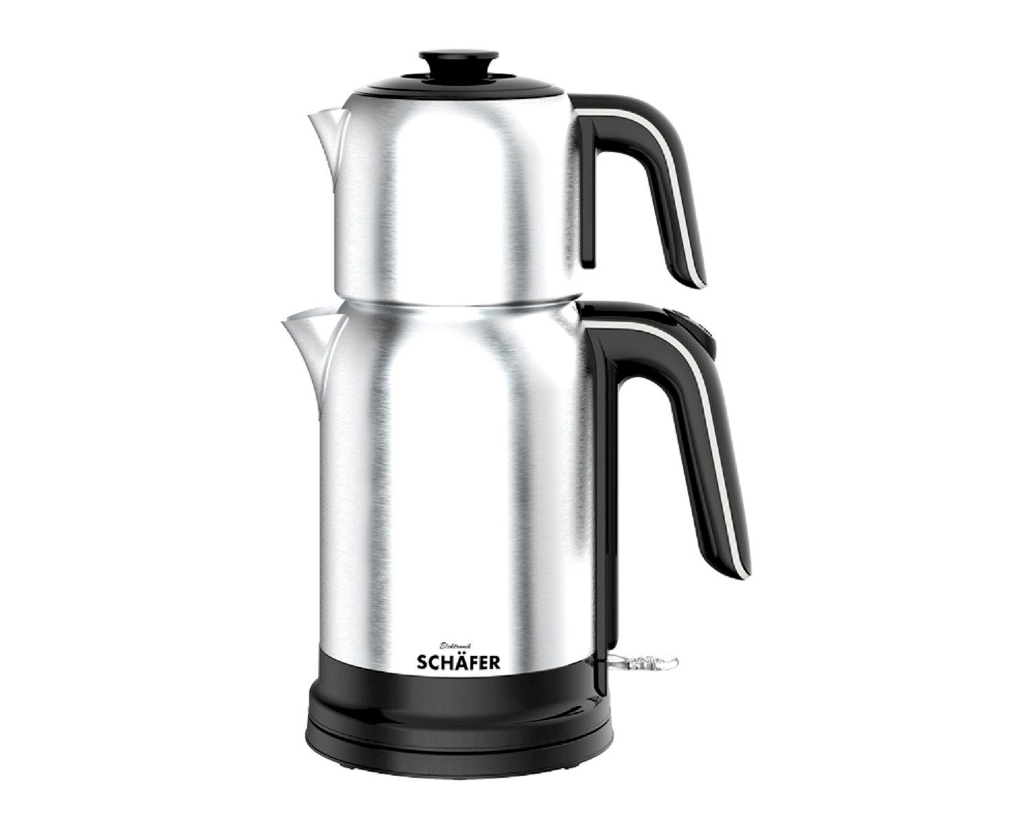 Wasserkocher Doppelter Edelstahl-Teekocher 1,7/1 Liter 2200W Silber