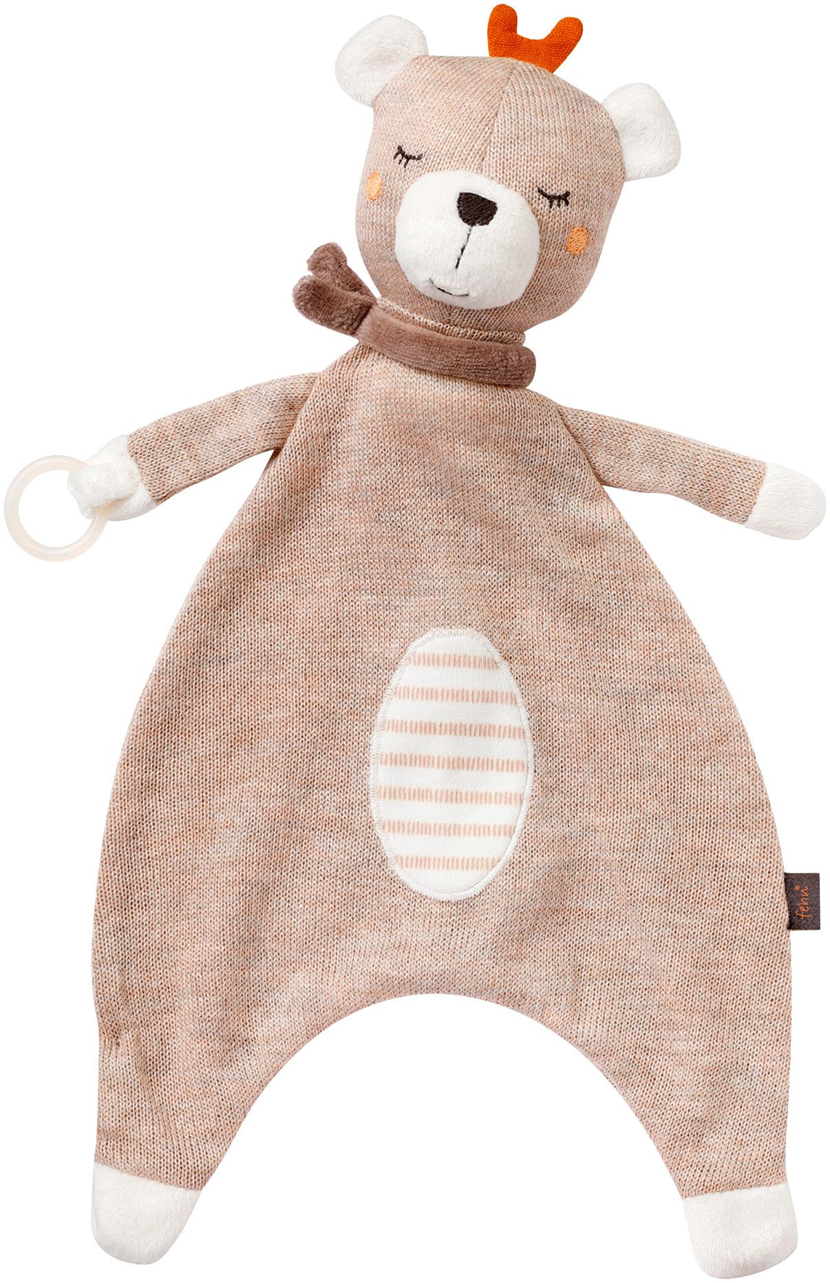 Fehn Kuscheltuch Schmusetuch Teddy, mit Schnuller-Befestigung