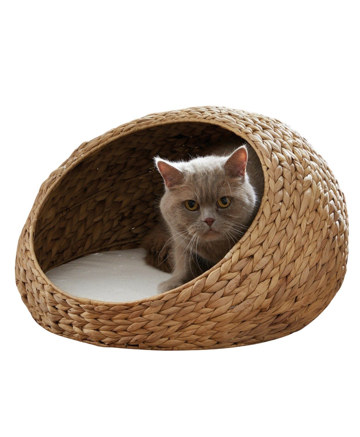 Dekoleidenschaft Tierbett "Kuschelhöhle" aus Wasserhyazinthe, Katzenbett, günstig online kaufen