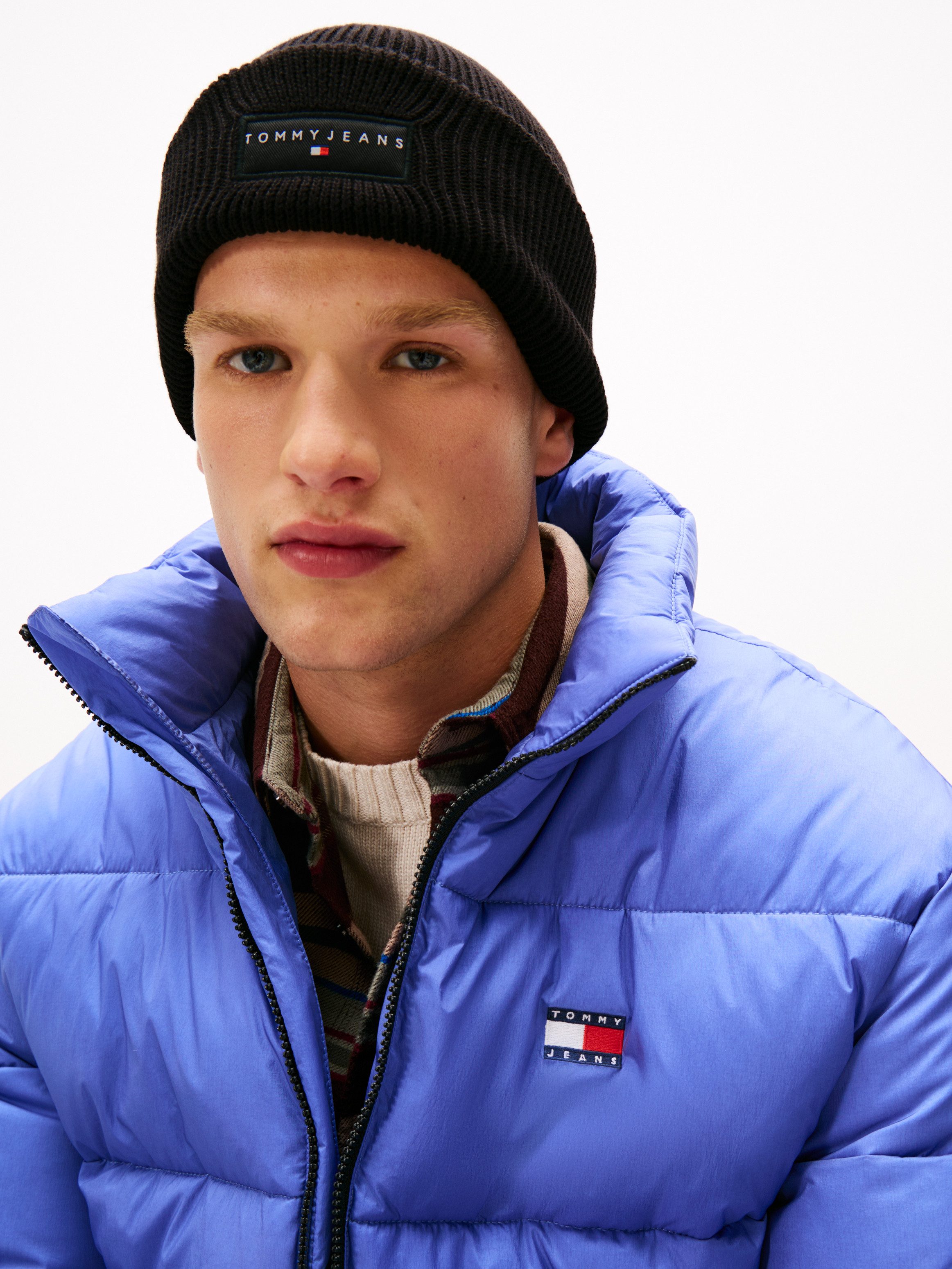 Tommy Jeans Beanie TJM LINEAR in Grobstrick, mit Umschlag günstig online kaufen