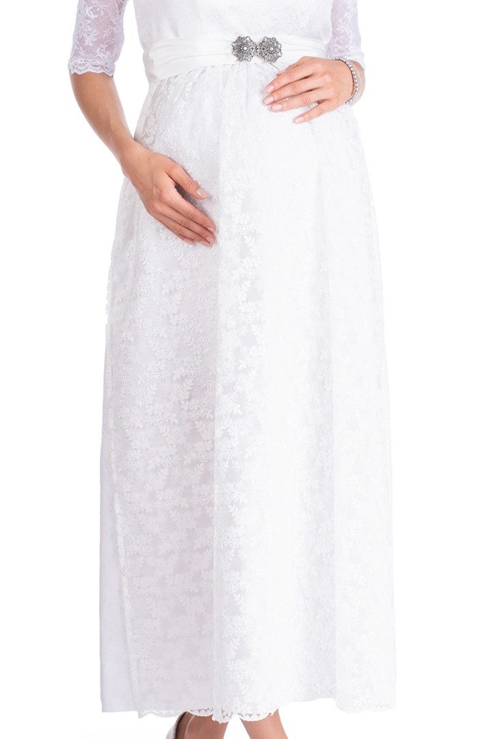 Berwin & Wolff Dirndl Hochzeits-Umstandsdirndl lang 2tlg. - HELLA - creme – Bild 3 von 5