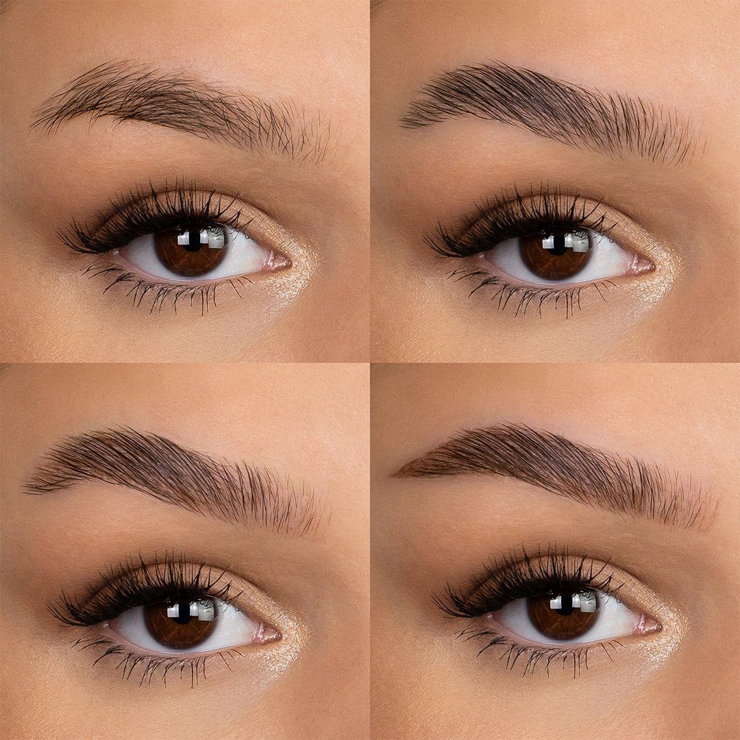 fleeky Augenbrauen-Kosmetika Brow & Set brown Brow Augenbrauenset - mit dark Pomade Fix, Micropen 3-teiliges