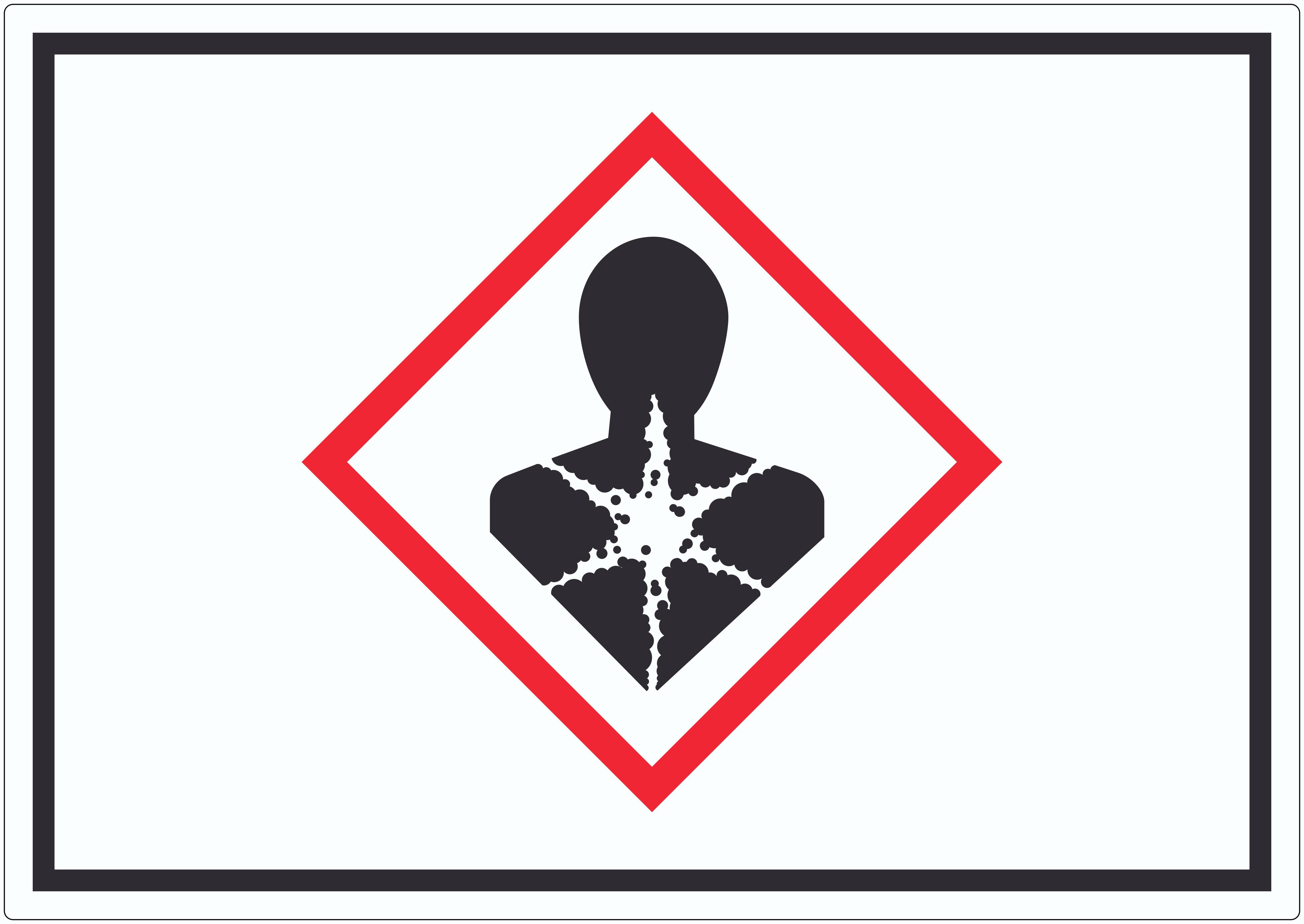 HB-Druck Aufkleber Aufkleber Gesundheitsgefahr Symbol Sensibilisierung der Atemwege, wetterfest, UV-beständig, kratzfest