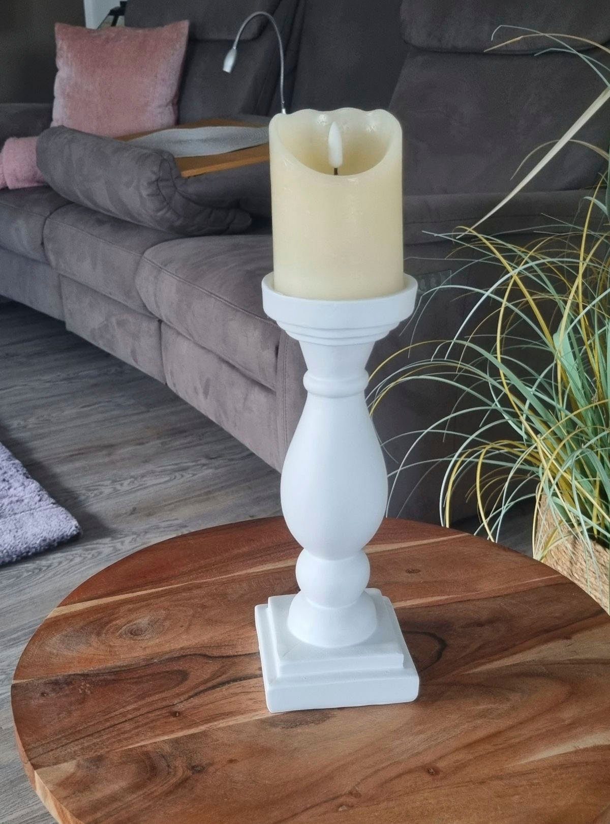26cm St) Ambiente Polyresin Kerzenständer aus Haus weis Kerzenständer (1 -