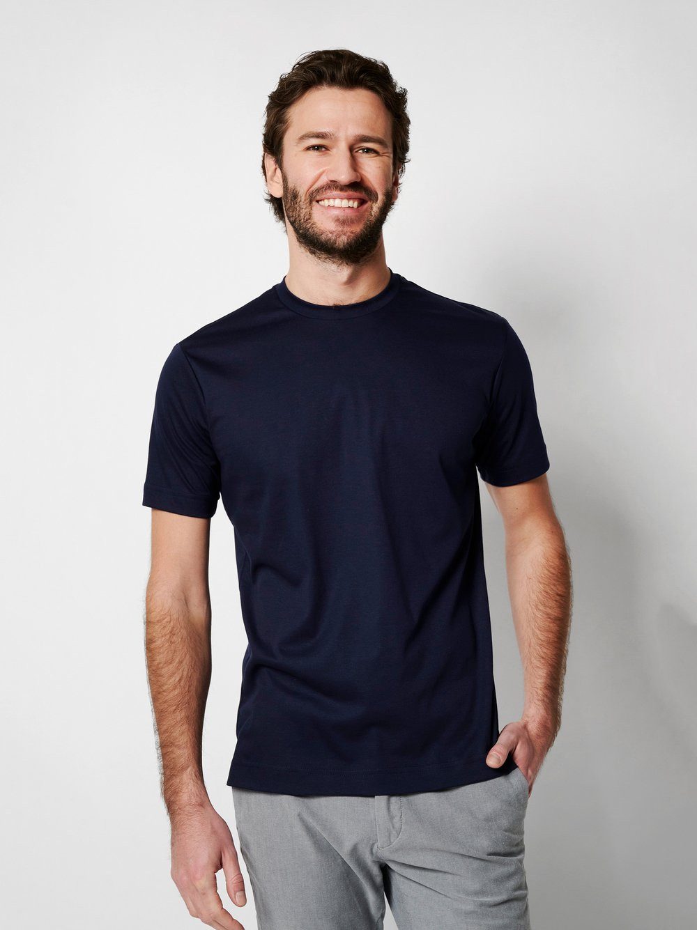 DESOTO T-Shirt Jersey T-Shirt Rundhalsausschnitt halbarm Mit Rundhalsausschnitt, Strech-Qualität