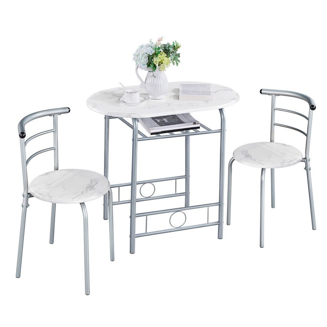 Yaheetech Esszimmer-Set Essgruppe mit 2 Stühlen, Esszimmergruppe 3-teilig günstig online kaufen