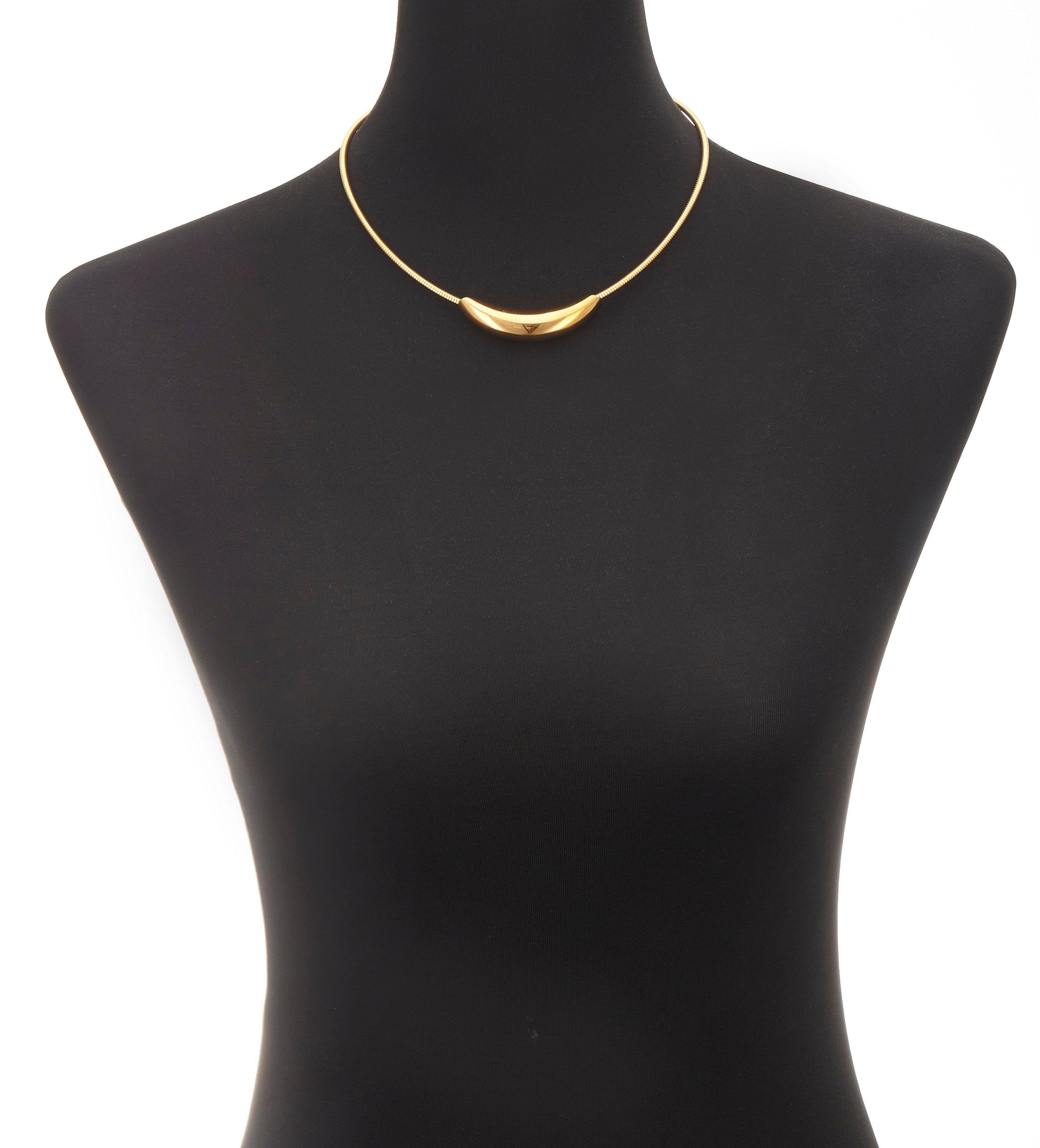 LASCANA Schlangenkette Halskette mit Röhrchen Anhänger, Hochwertiges Collier mit Goldbeschichtung