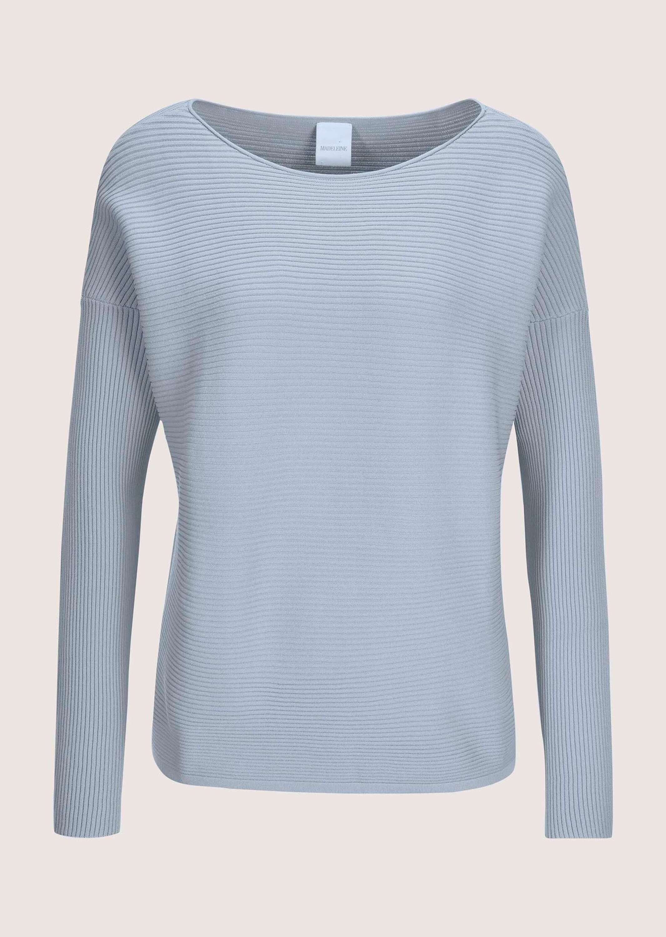MADELEINE Strickpullover Lässiger Oversized-Pullover mit U-Boot-Ausschnitt Rippstrickpullover mit überschnittenen Schultern und Langarm