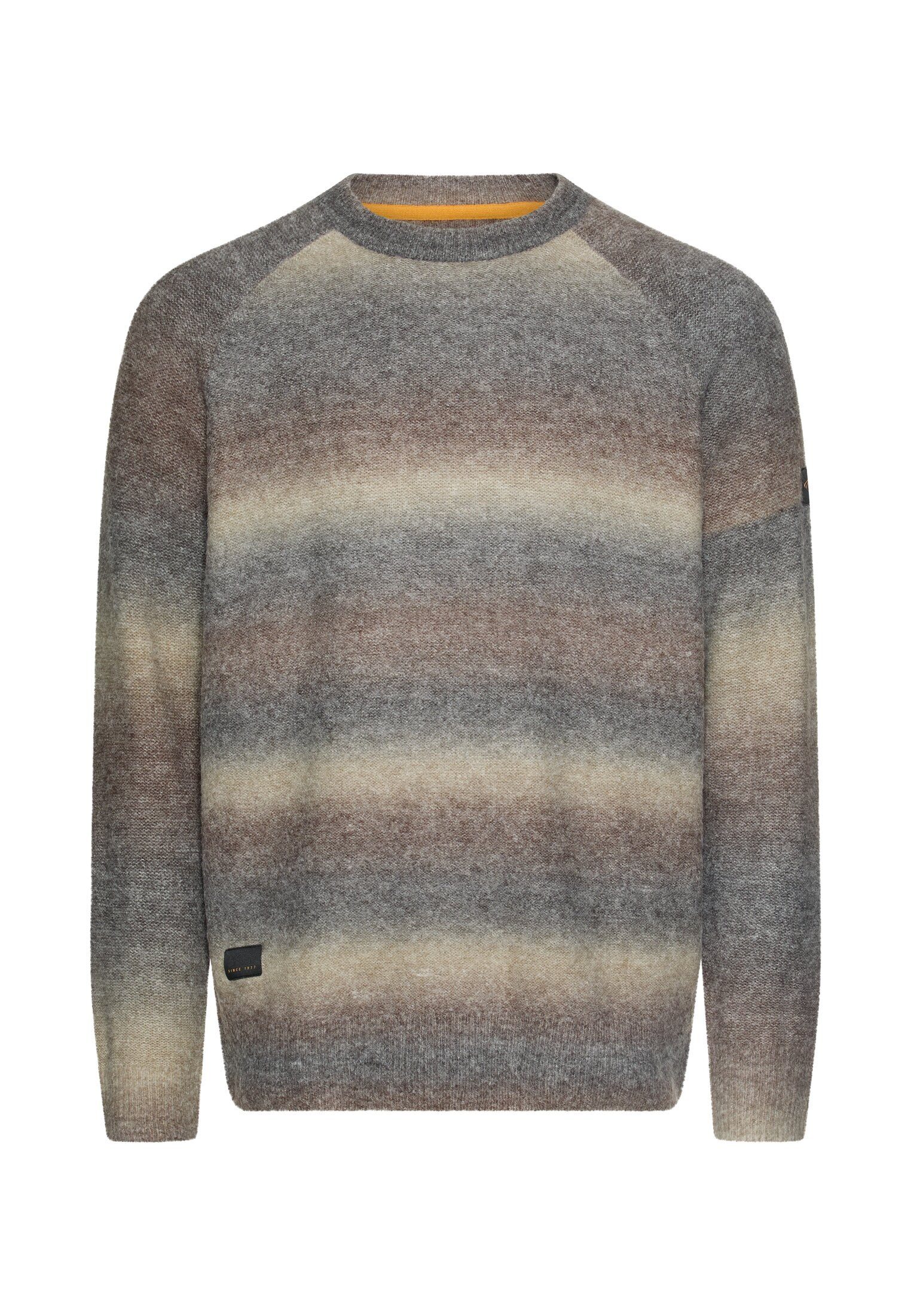 camel active Strickpullover mit Raglanärmeln Langarm Markenlogo