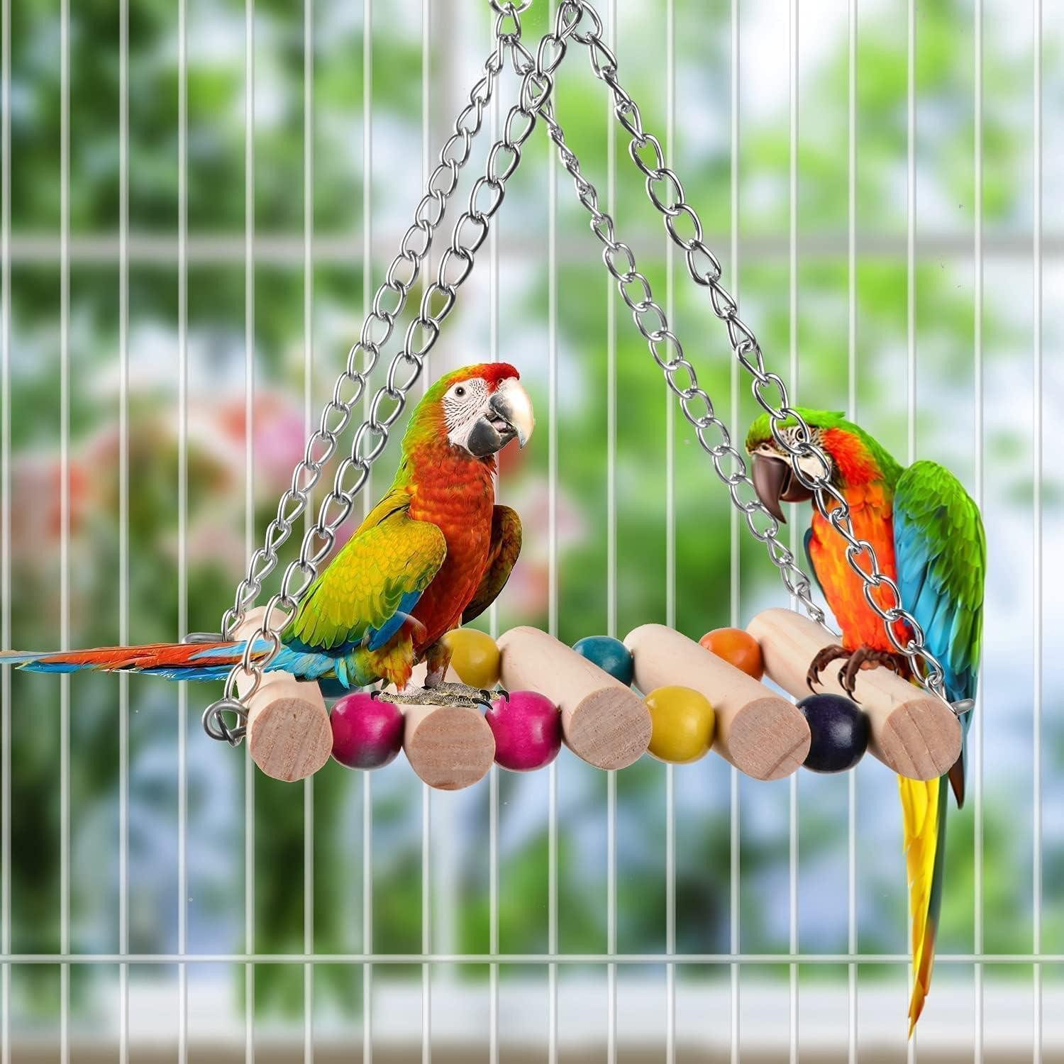 LuxusKollektion Vogelspielplatz Vogel-Papageien-Spielzeug 18 Stück Aufhängen Spielzeug Sittiche