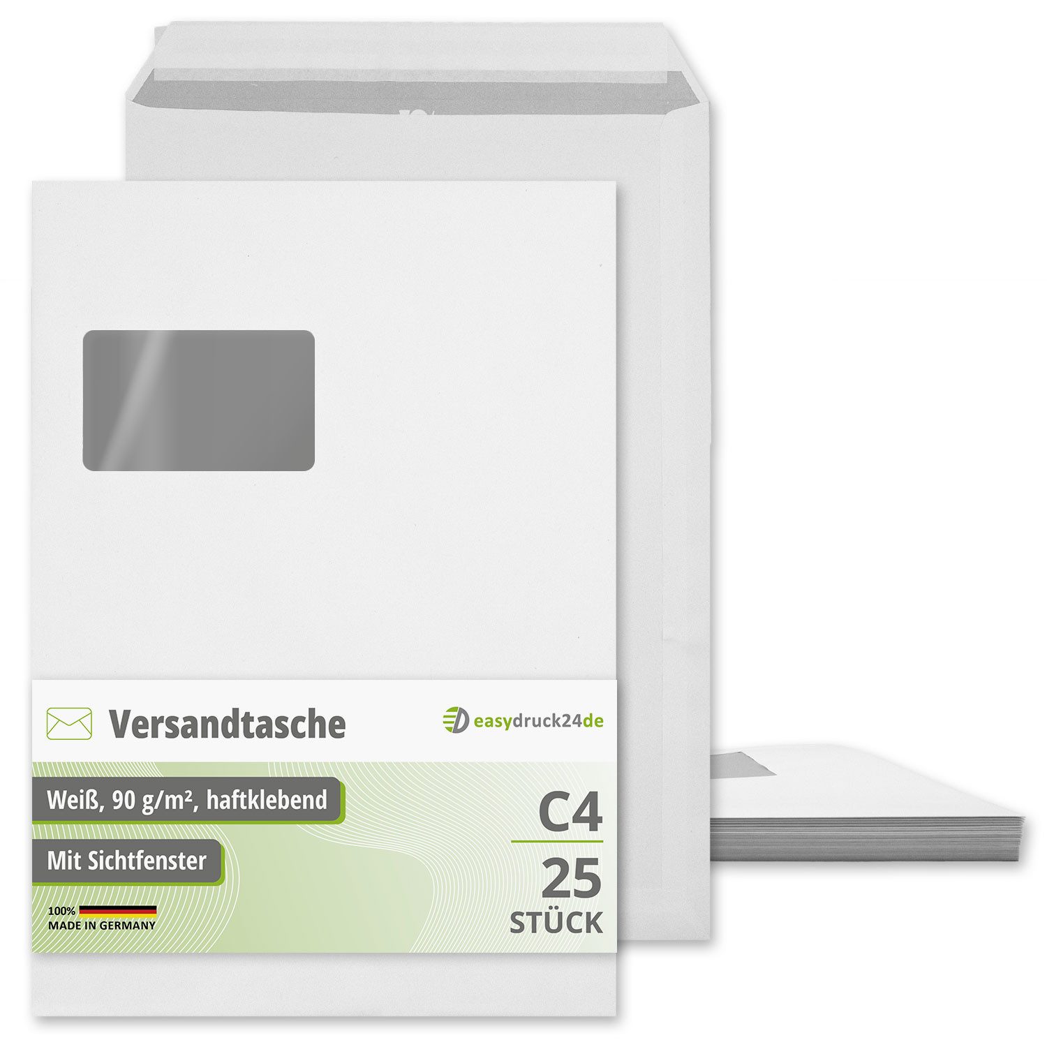younikat Versandtasche easydruck24de Umschläge mit Fenster C4 - 25 Stück I az257