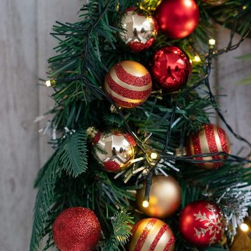 Rouemi Weihnachtsbaumkugel Christbaumschmuck (50 St), handbemalter Kugelschmuck zum Aufhängen