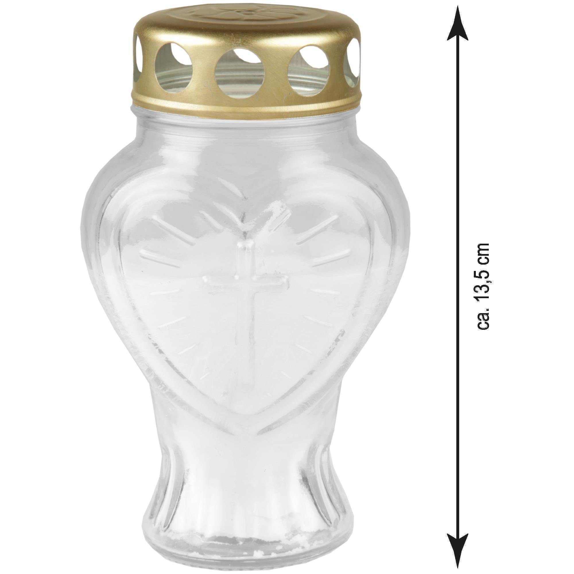 HS Candle Grabkerze (1-tlg), Grabkerze in Herzform mit goldenem Deckel, ver günstig online kaufen