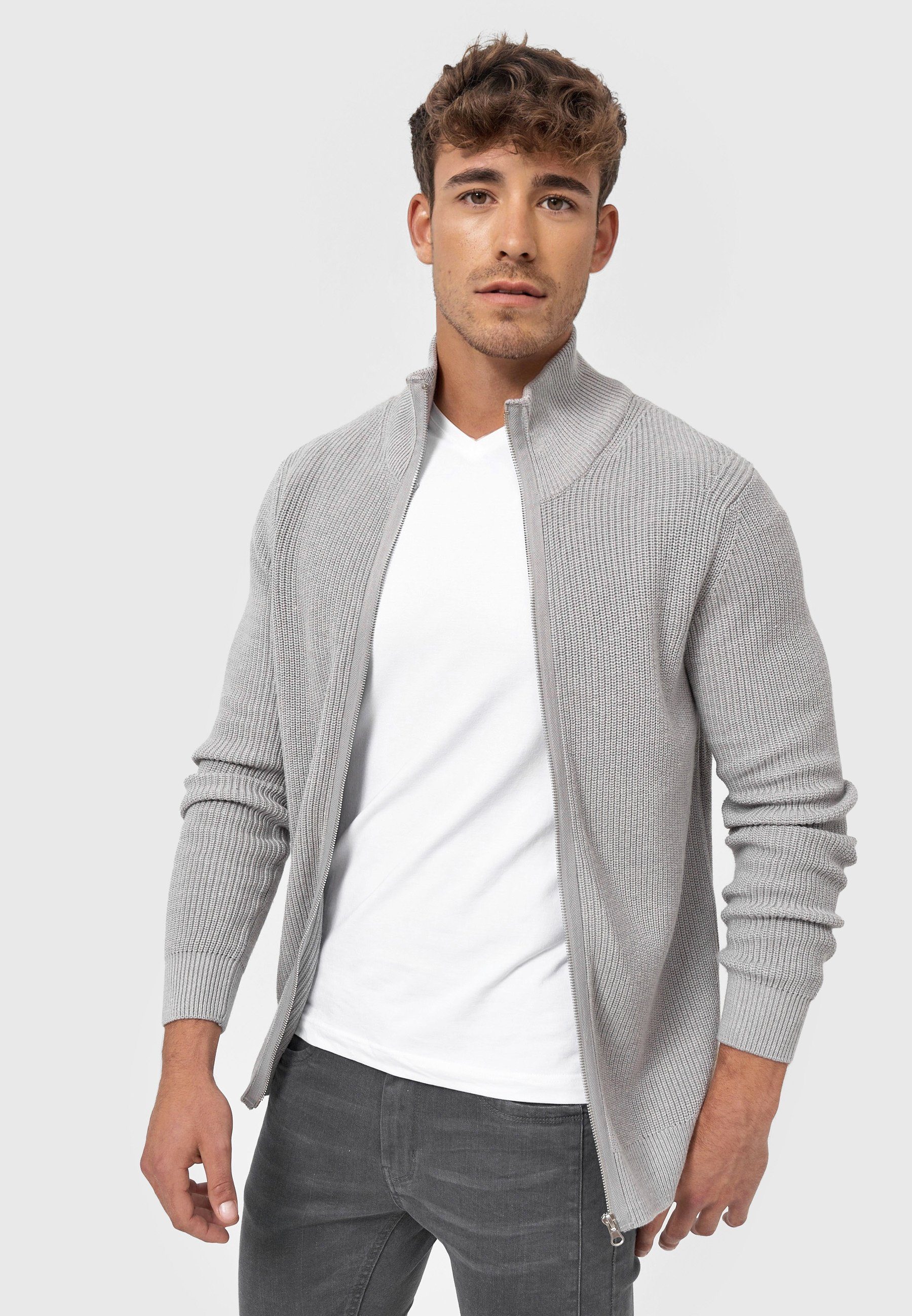 Mix Strickjacke Lt Indicode Grey Dodson