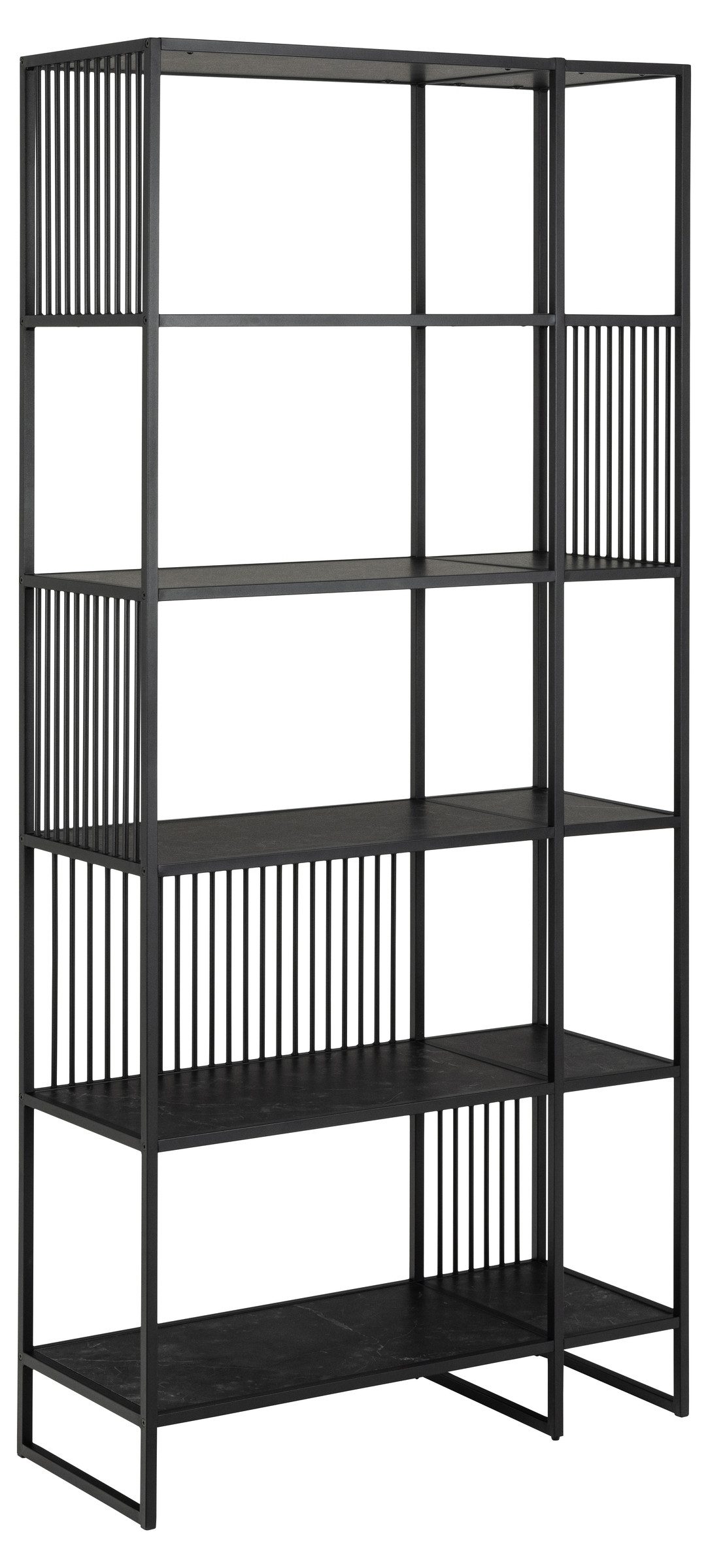 Regal in schwarz, MDF & Melamin - 85x185x35cm (BxHxT)