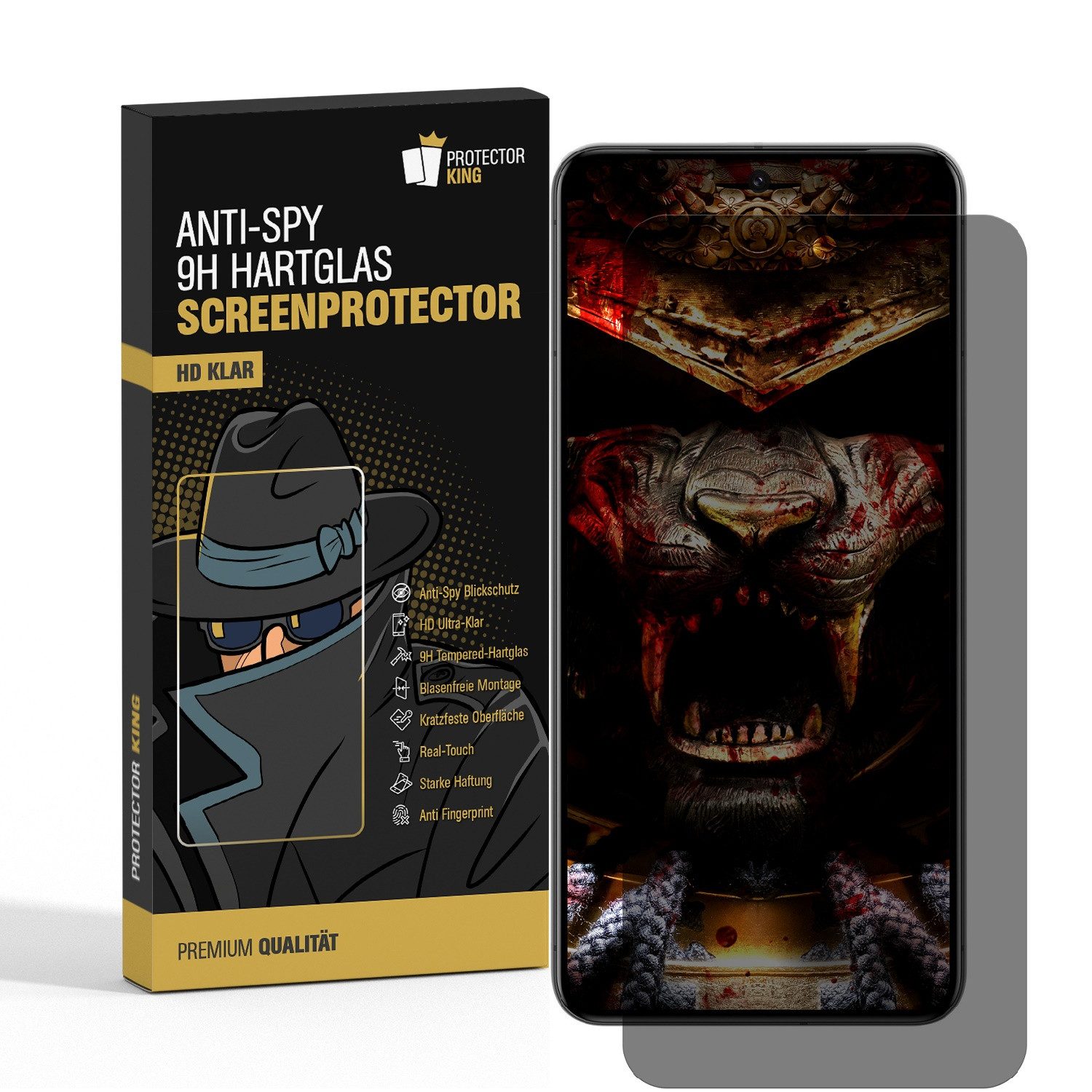 Protectorking Displayschutzfolie Blickschutz 9H Panzerglas Anti-Spy Sichtschutz Screen-Protector für Xiaomi 14T Pro, 2 Stück, Displayschutz, gegen Stöße, Kratzer, Schmutz und Abnutzung