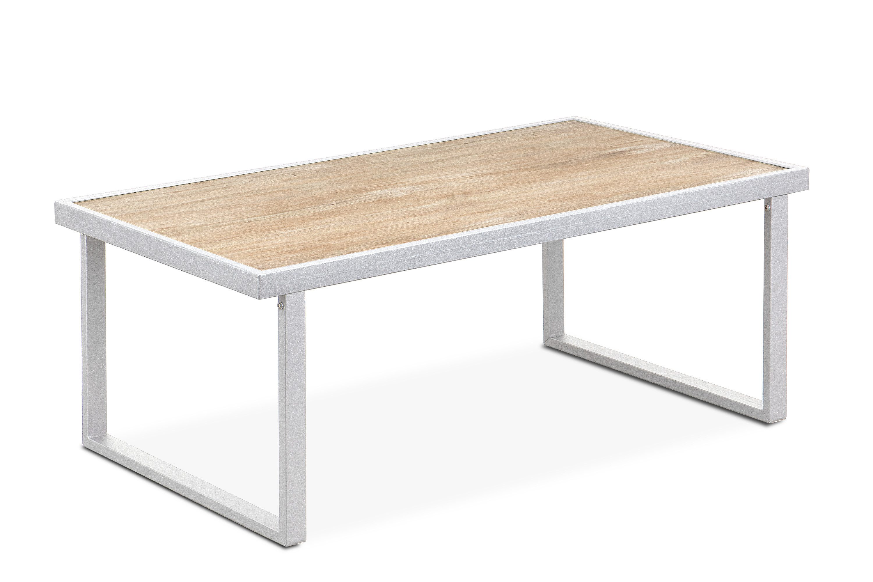 KONSIMO® Gartentisch TRIBO Gartentisch hergestellt in der EU (1x Gartentisch, Maße: 118x45x65 cm, 1 Tisch), UV-Beständigkeit, Handarbeit, Stahl, Holz