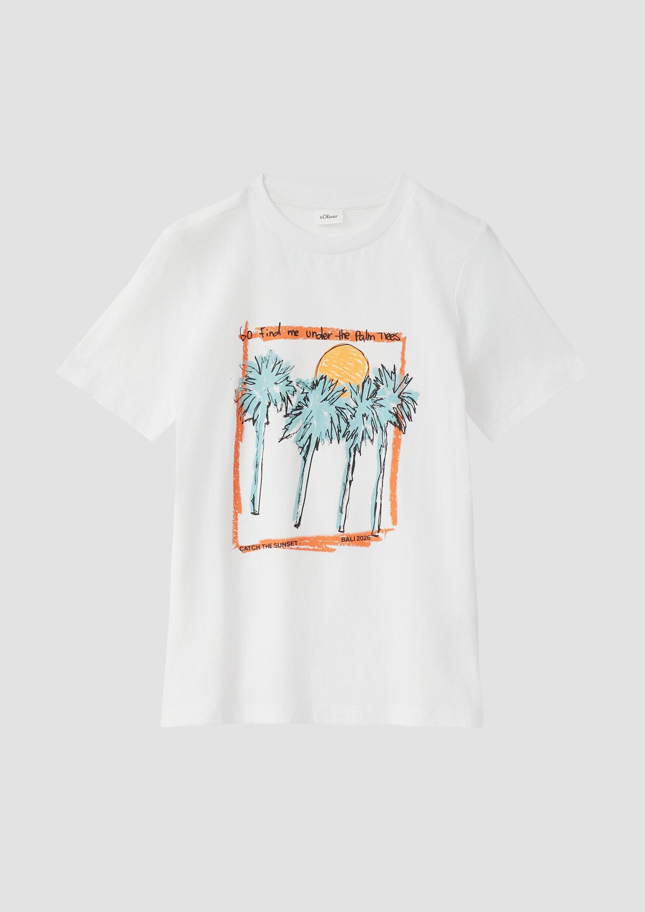 s.Oliver Kurzarmshirt T-Shirt Baumwoll T-Shirt mit Frontprint